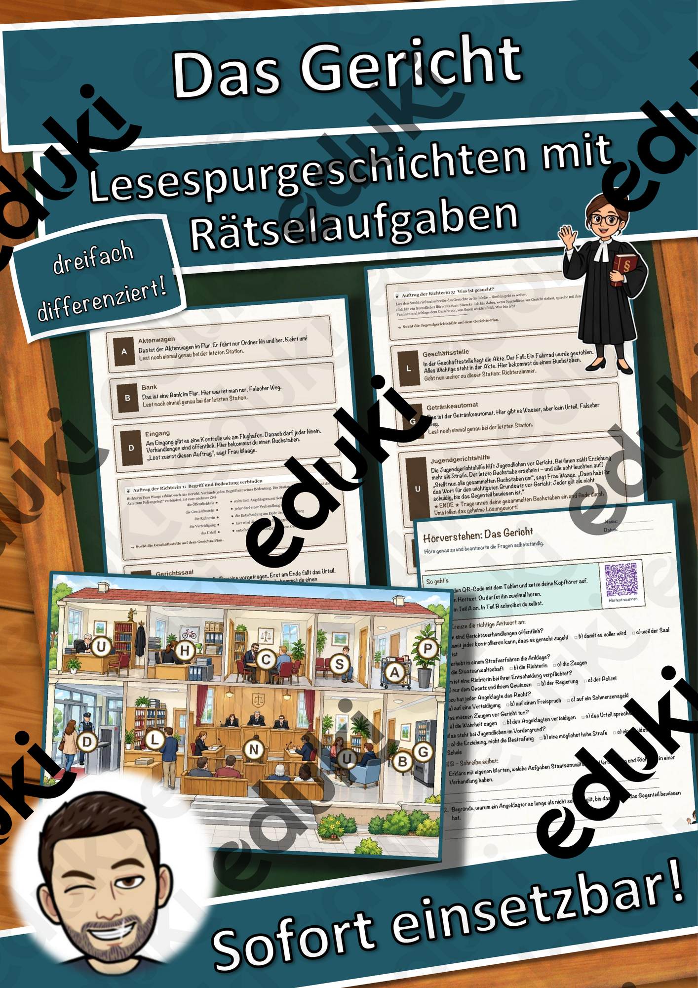 Das Gericht – Lesespurgeschichte mit Rätselaufgaben (Klasse 9)