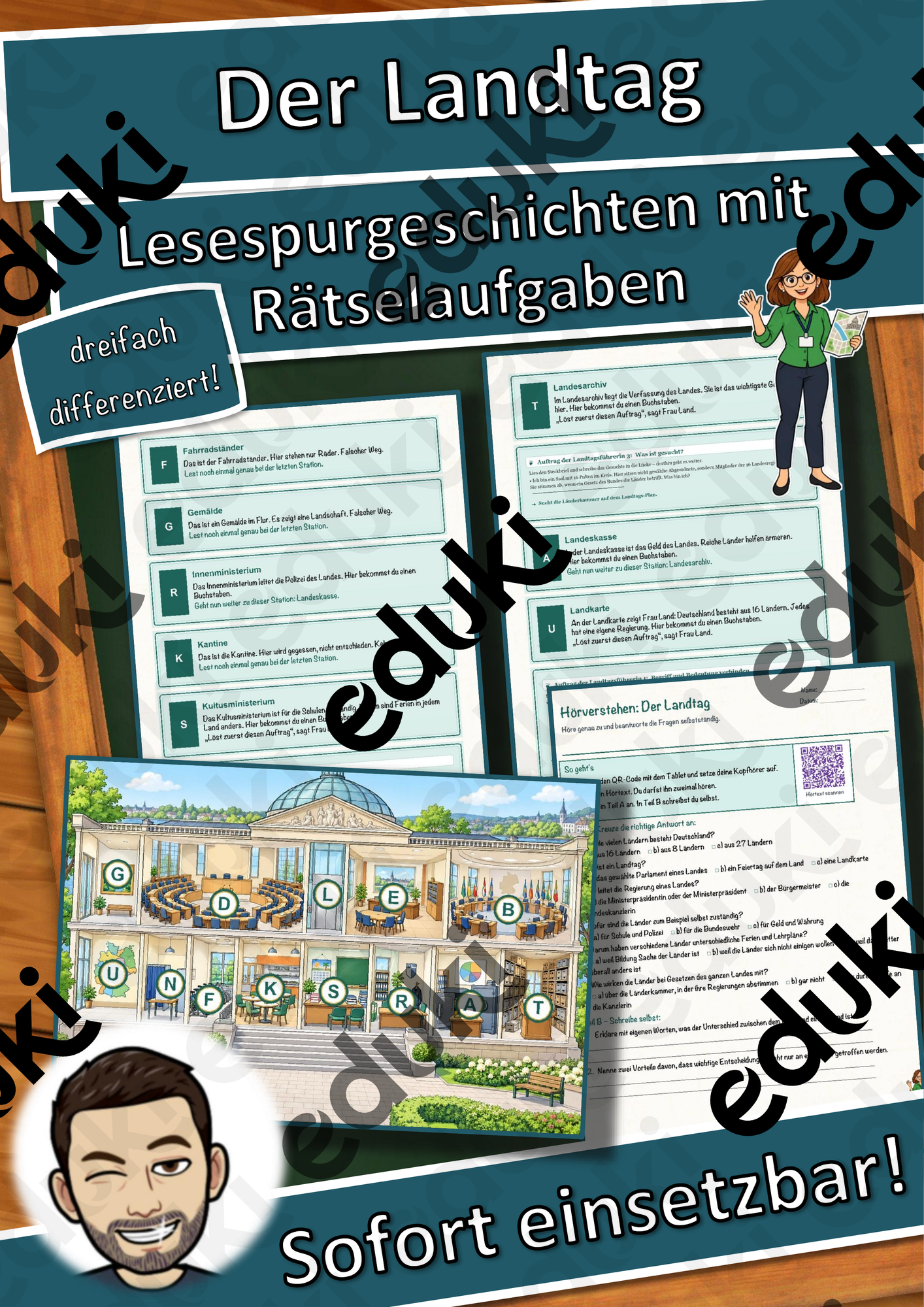 Der Landtag – Lesespurgeschichte mit Rätselaufgaben (Klasse 9)