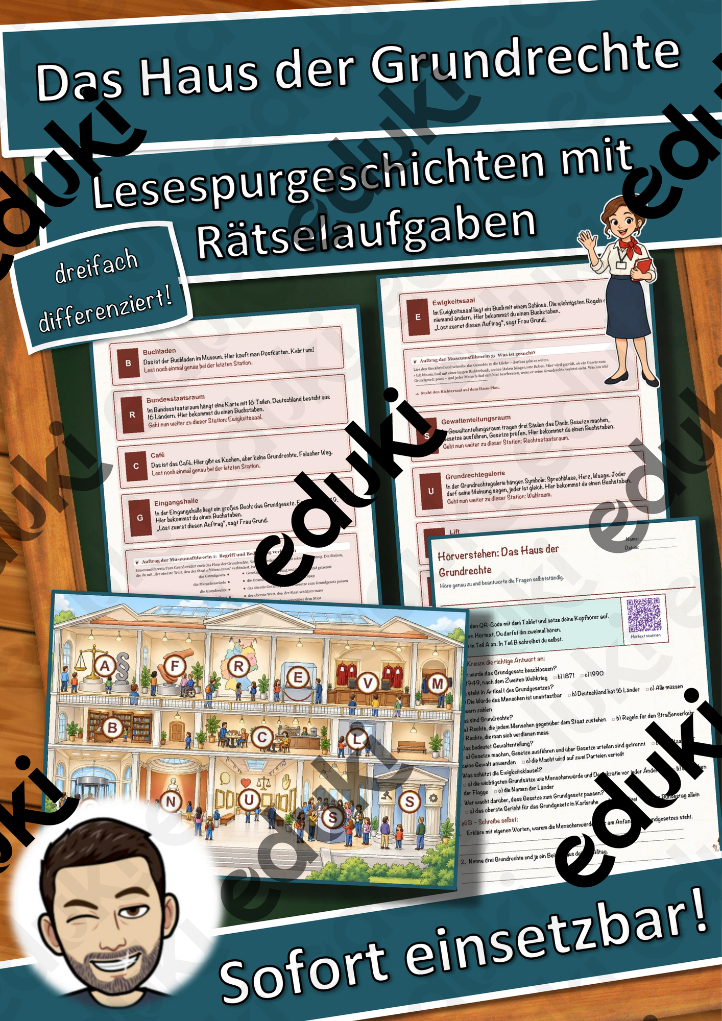 Das Haus der Grundrechte – Lesespurgeschichte mit Rätselaufgaben (Klasse 9)