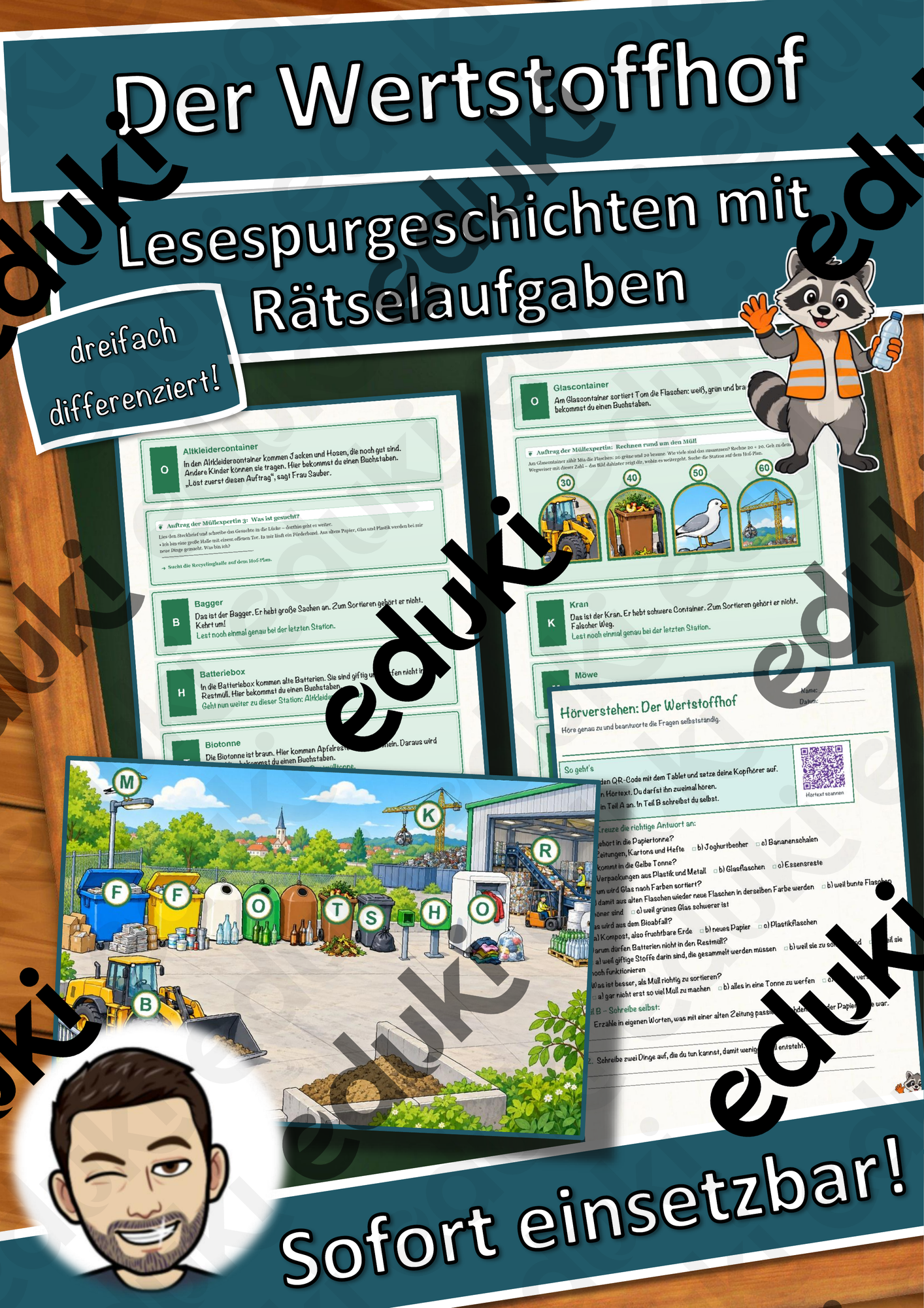 Der Wertstoffhof – Lesespurgeschichte mit Rätselaufgaben (Klasse 3)