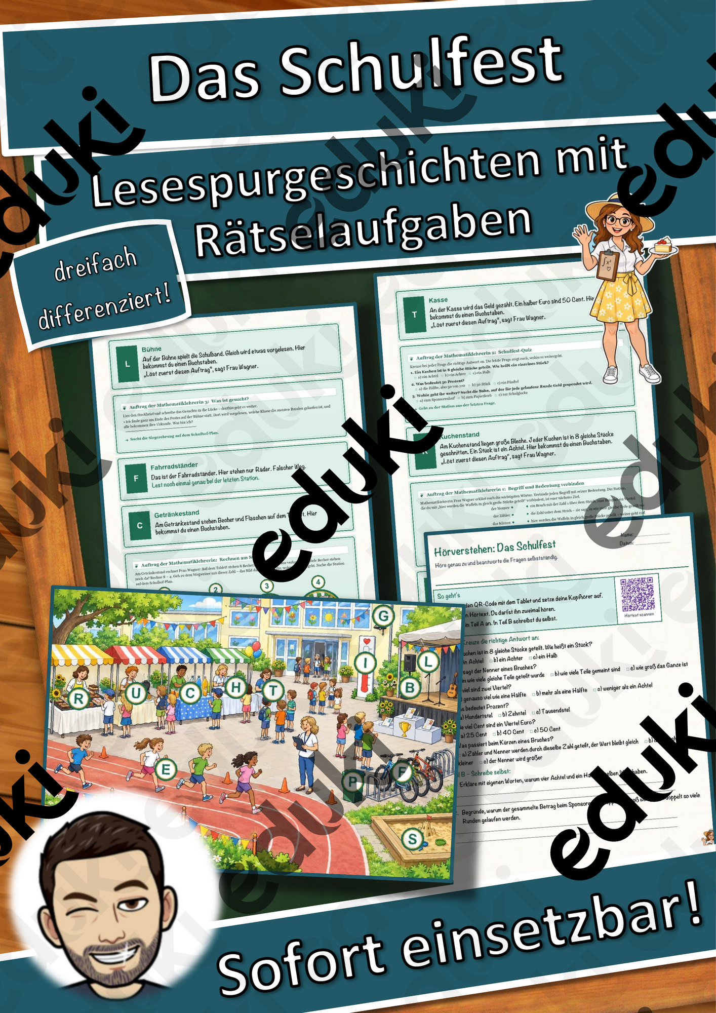 Das Schulfest – Lesespurgeschichte mit Rätselaufgaben (Klasse 6)