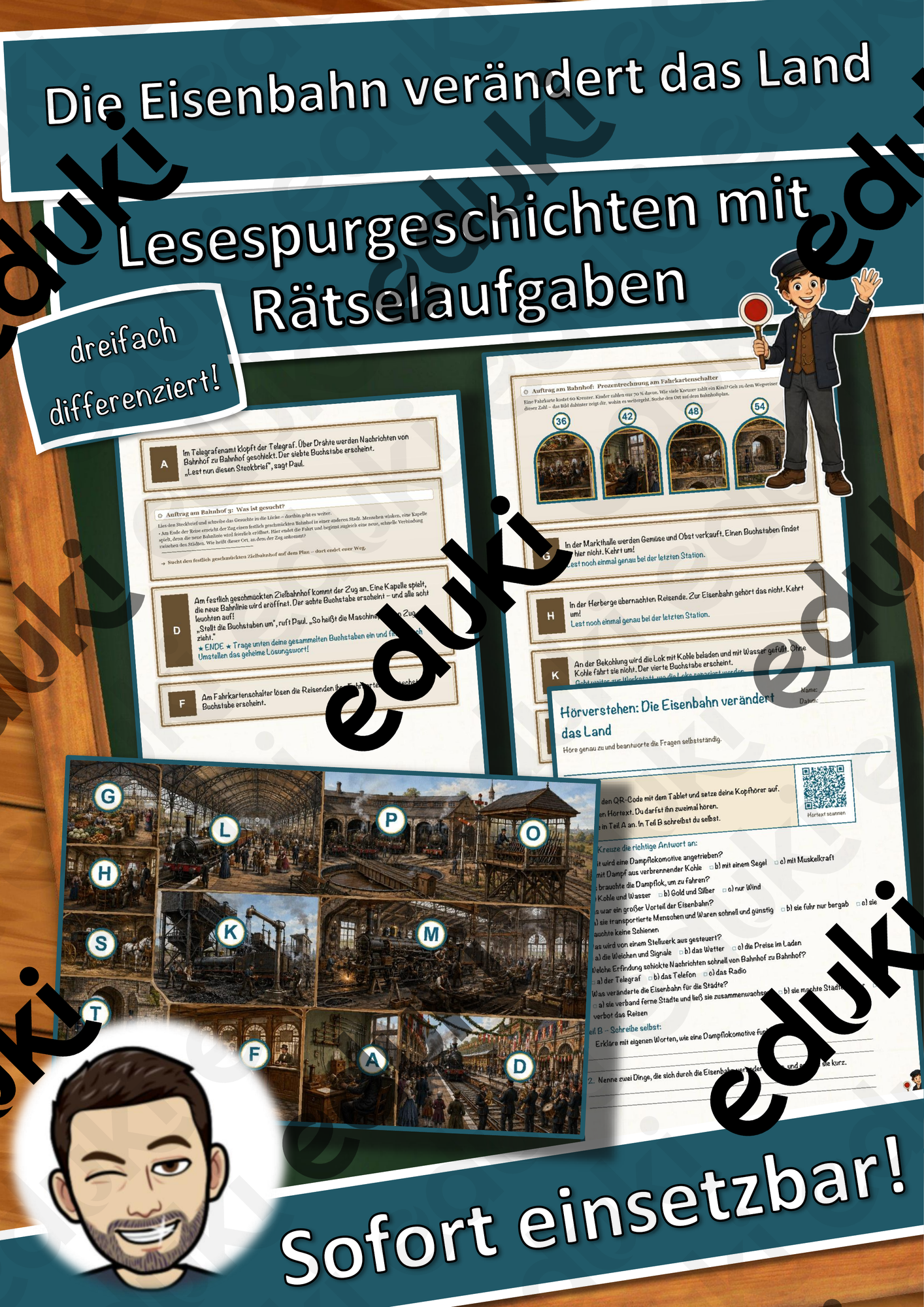 Die Eisenbahn verändert das Land – Lesespurgeschichte mit Rätselaufgaben (Klasse 8)