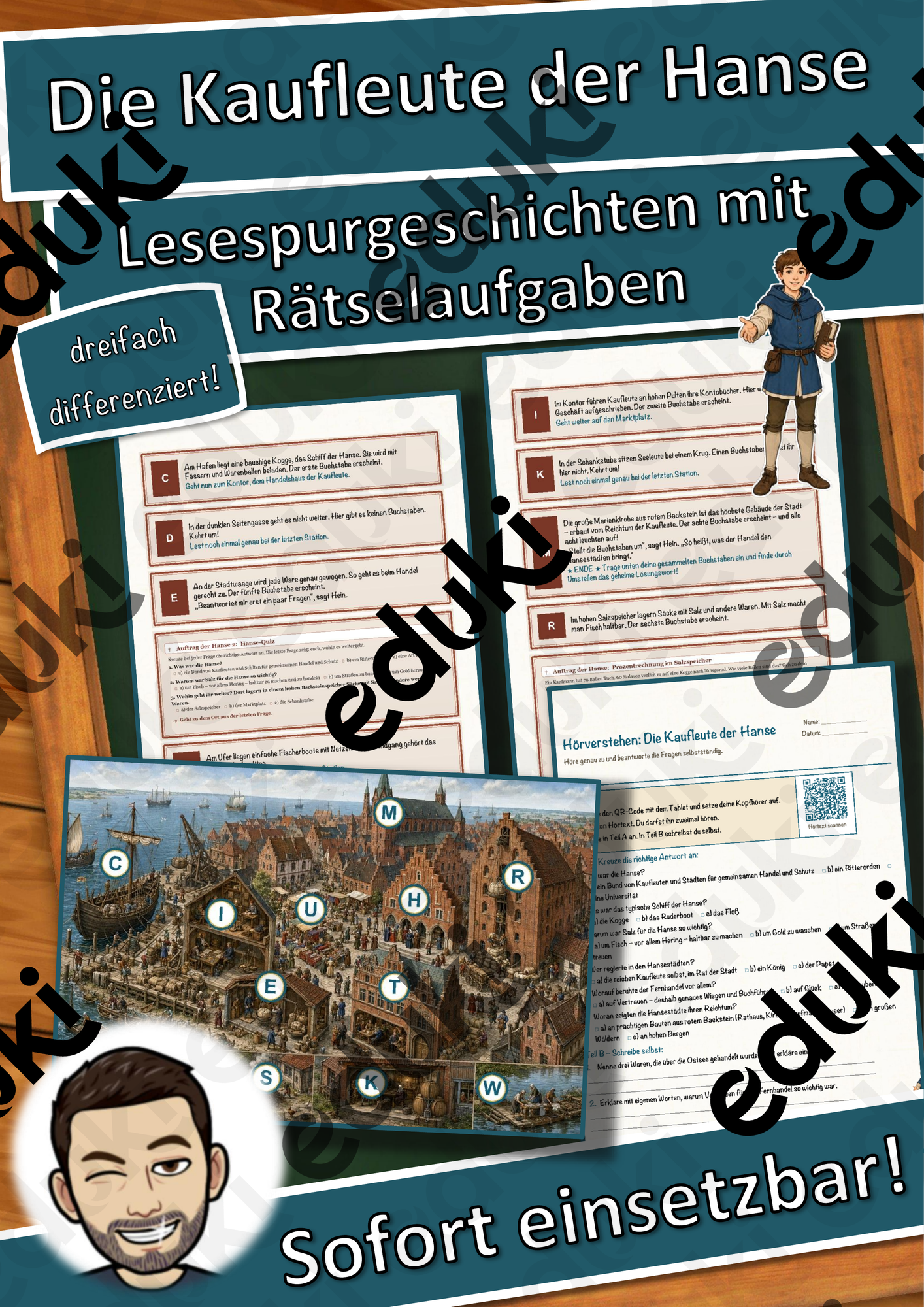 Die Kaufleute der Hanse – Lesespurgeschichte mit Rätselaufgaben (Klasse 7)