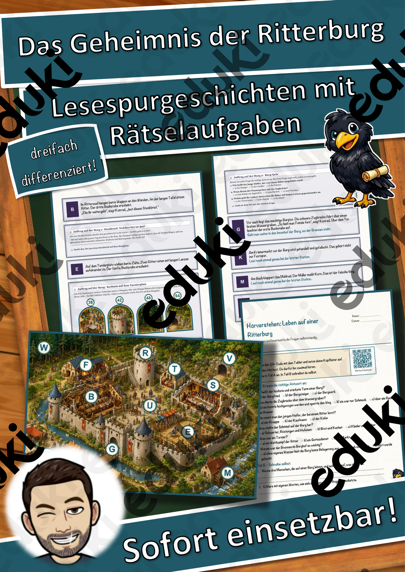Das Geheimnis der Ritterburg – Lesespurgeschichte mit Rätselaufgaben (Klasse 6)