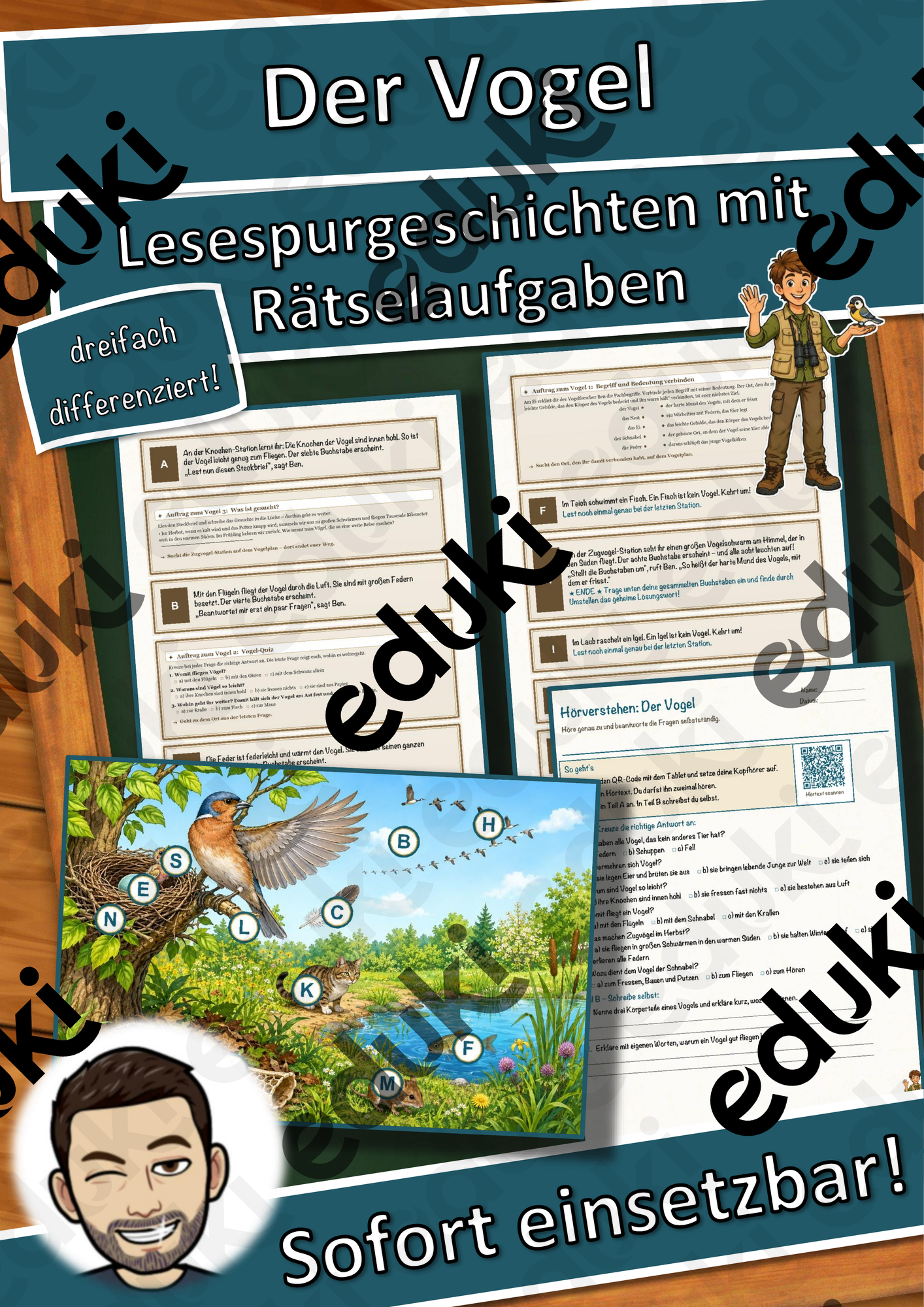Der Vogel – Lesespurgeschichte mit Rätselaufgaben (Klasse 7)