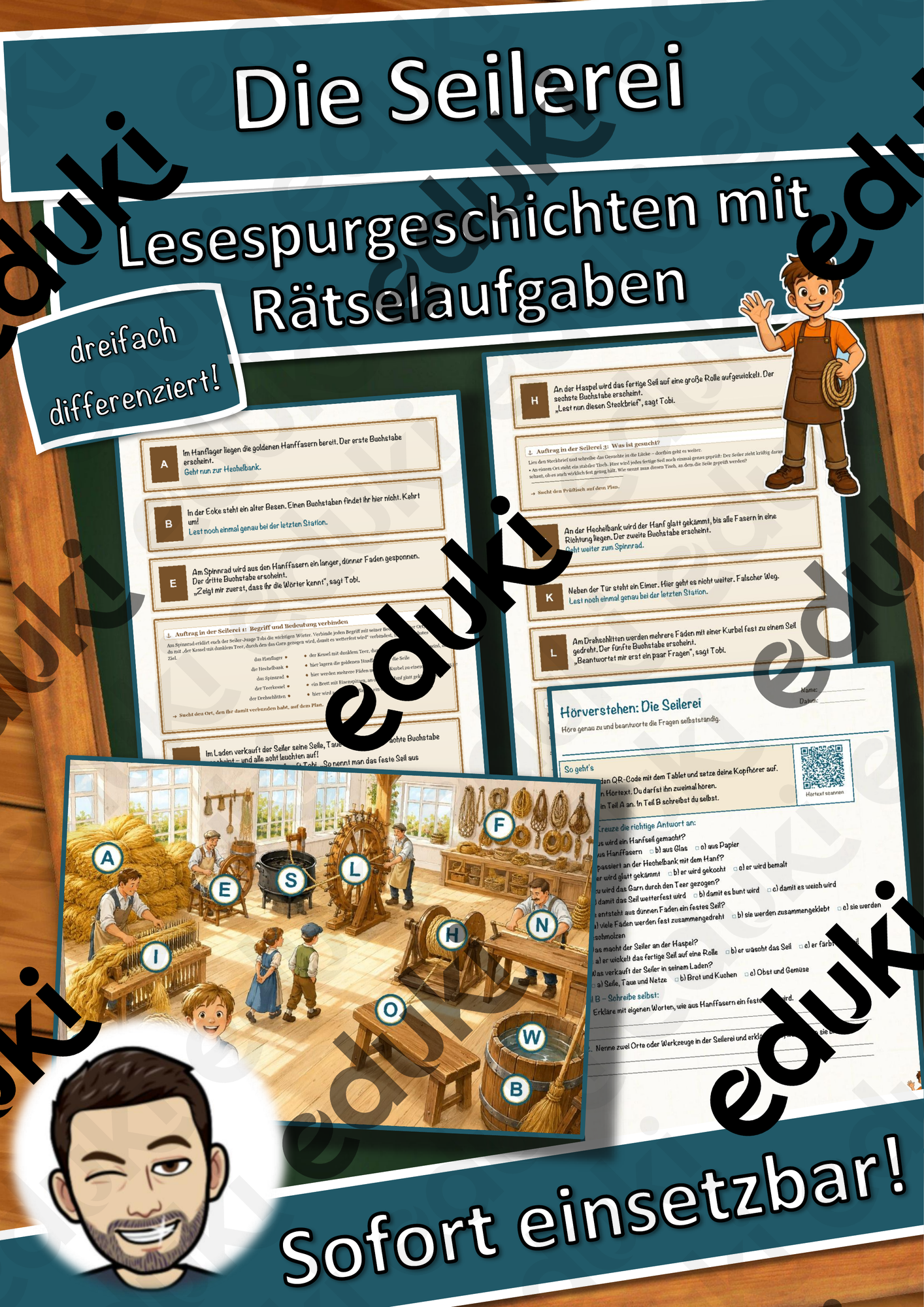 Die Seilerei – Lesespurgeschichte mit Rätselaufgaben (Klasse 4)