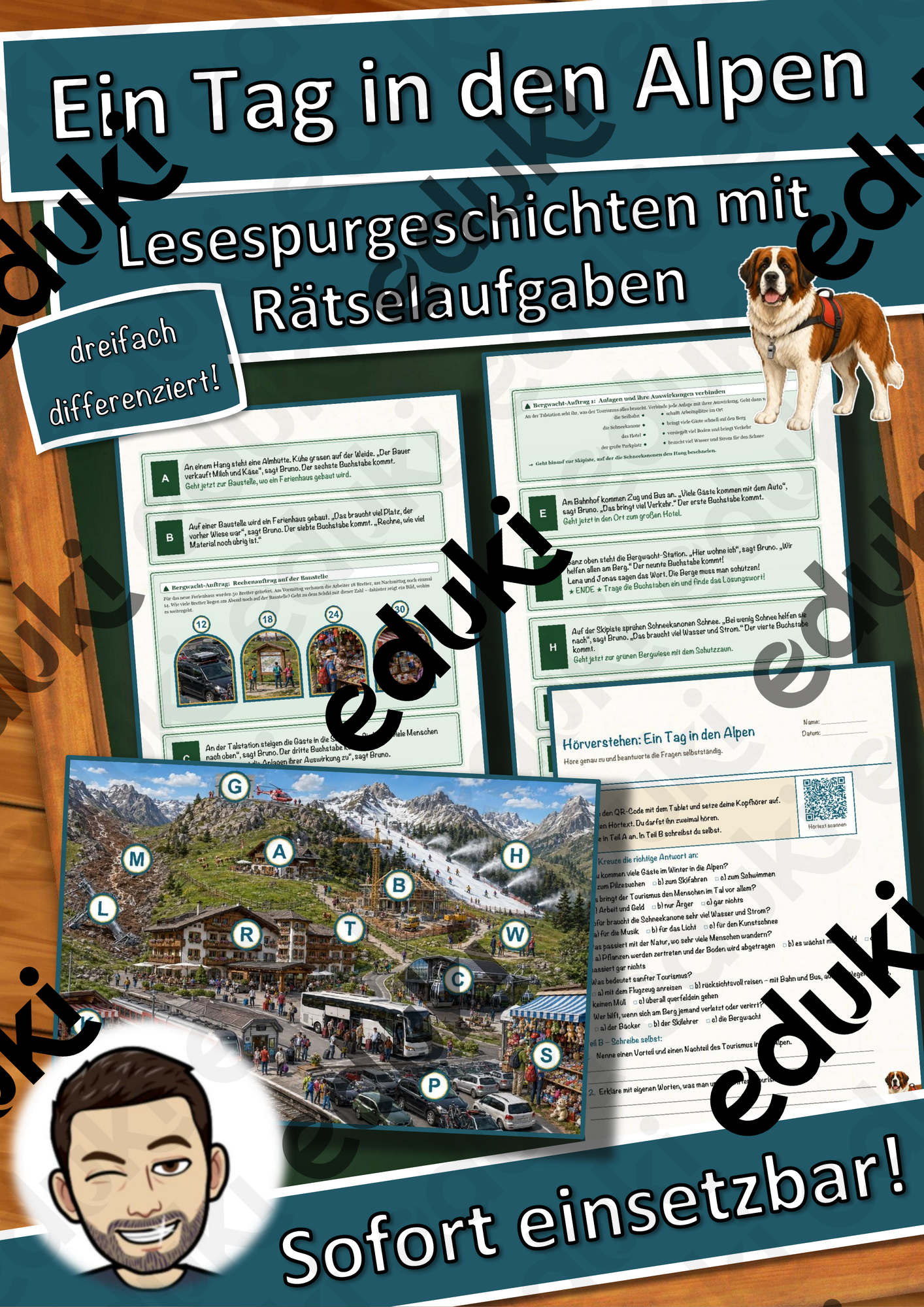 Ein Tag in den Alpen – Lesespurgeschichte mit Rätselaufgaben (Klasse 5)