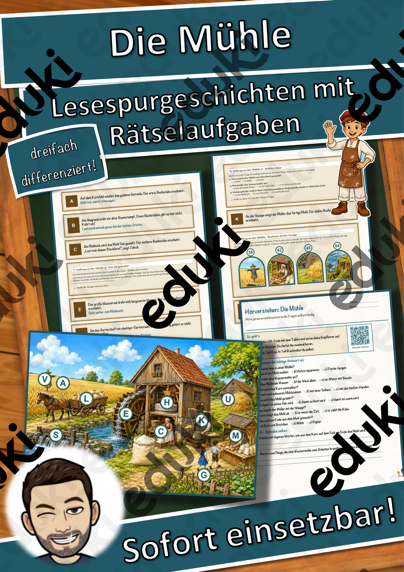 Die Mühle – Lesespurgeschichte mit Rätselaufgaben (Klasse 4)