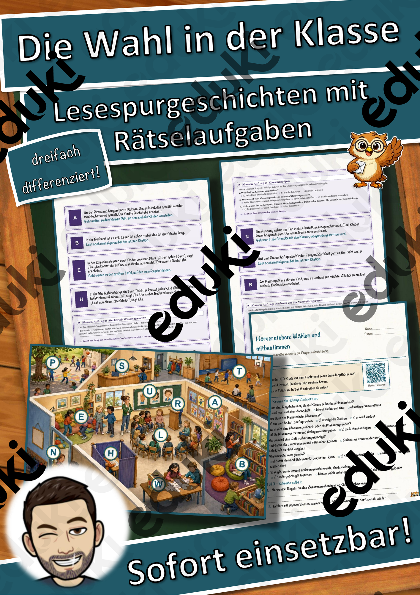 Die Wahl in der Klasse – Lesespurgeschichte mit Rätselaufgaben (Klasse 5)