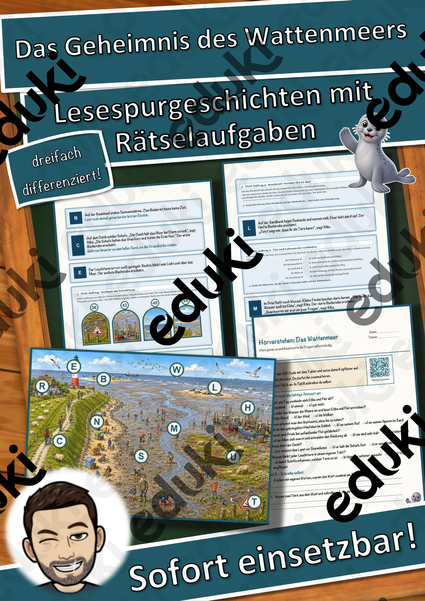 Das Geheimnis des Wattenmeers – Lesespurgeschichte mit Rätselaufgaben (Klasse 5)