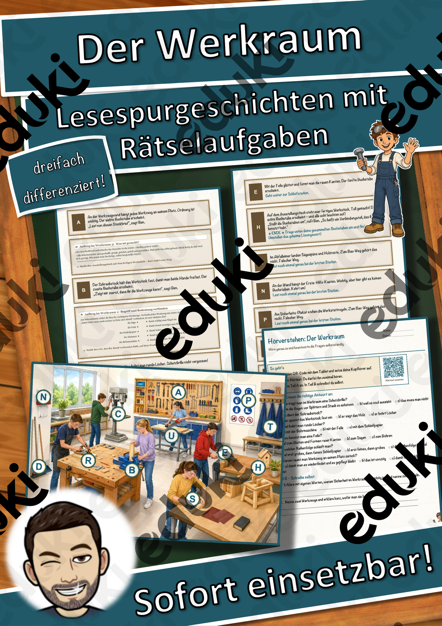 Der Werkraum – Lesespurgeschichte mit Rätselaufgaben (Klasse 7)