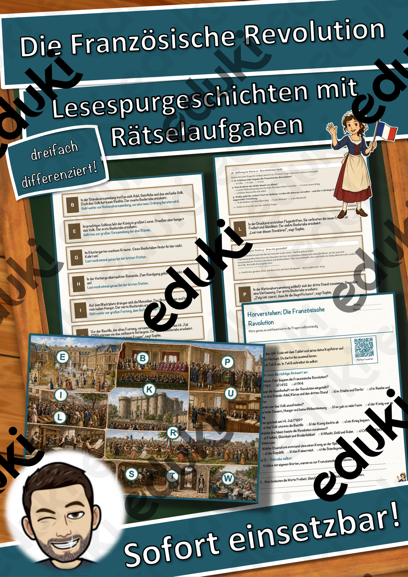 Die Französische Revolution – Lesespurgeschichte mit Rätselaufgaben (Klasse 8)