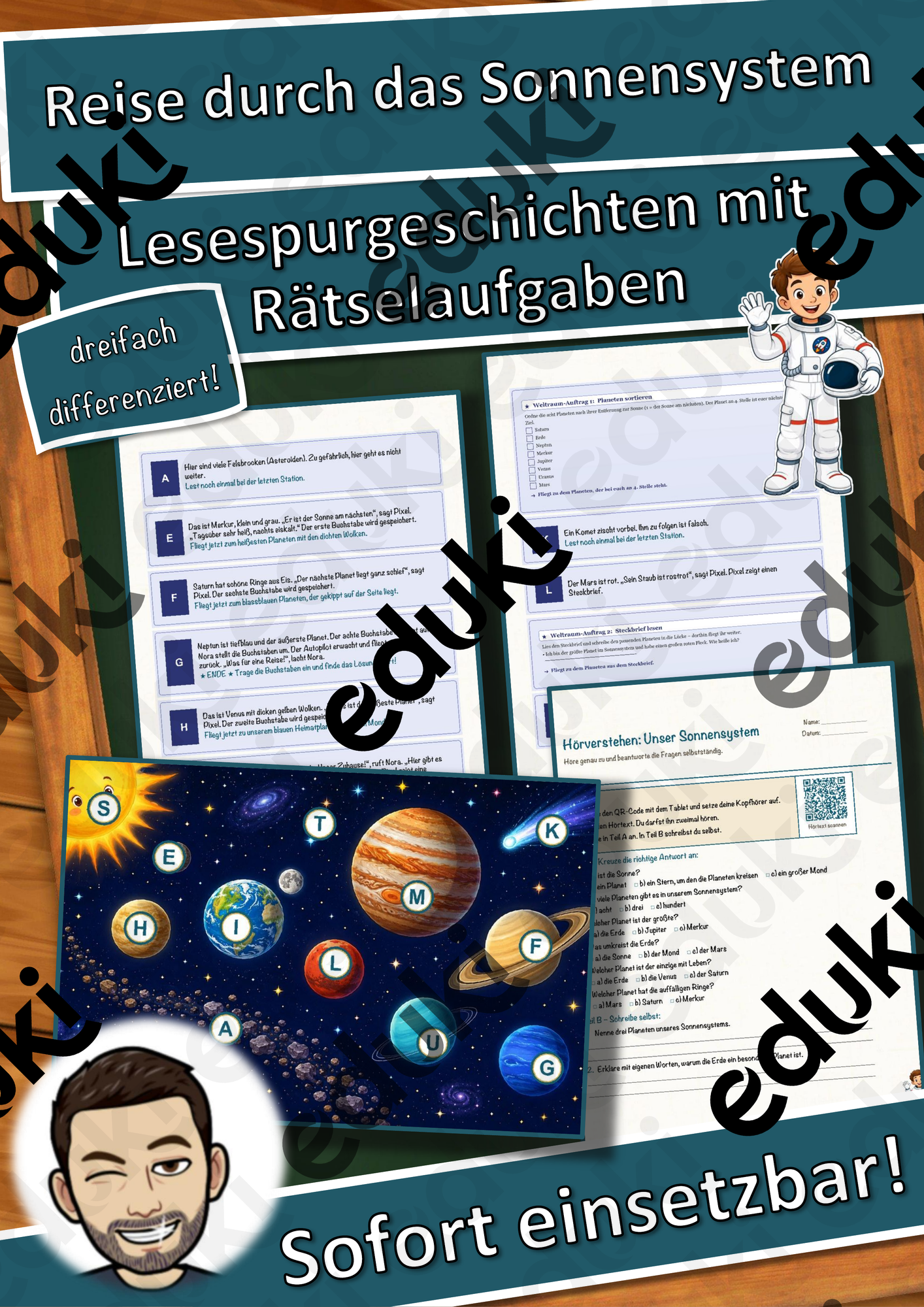 Reise durch das Sonnensystem – Lesespurgeschichte mit Rätselaufgaben (Klasse 6)