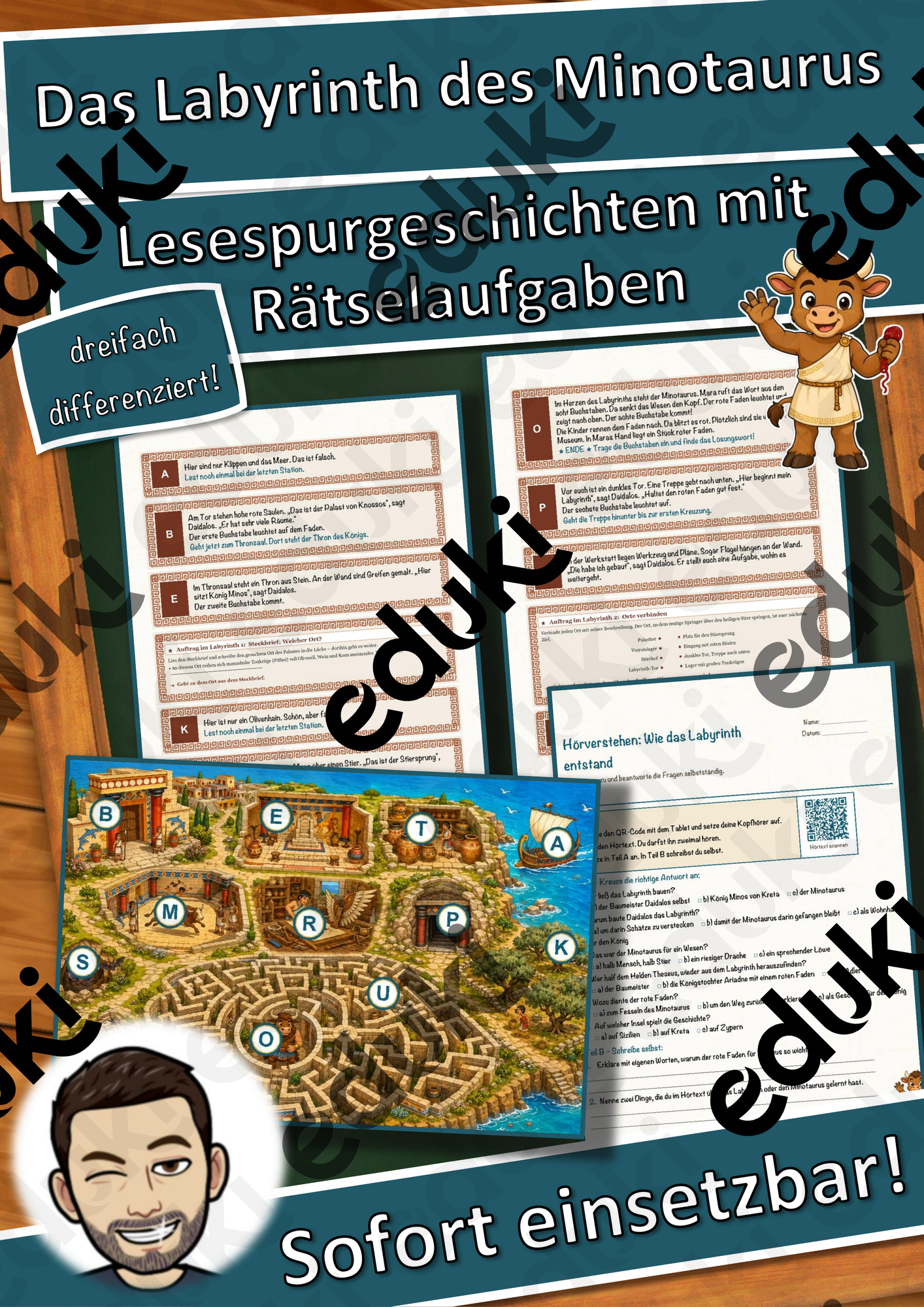 Das Labyrinth des Minotaurus – Lesespurgeschichte mit Rätselaufgaben (Klasse 6)
