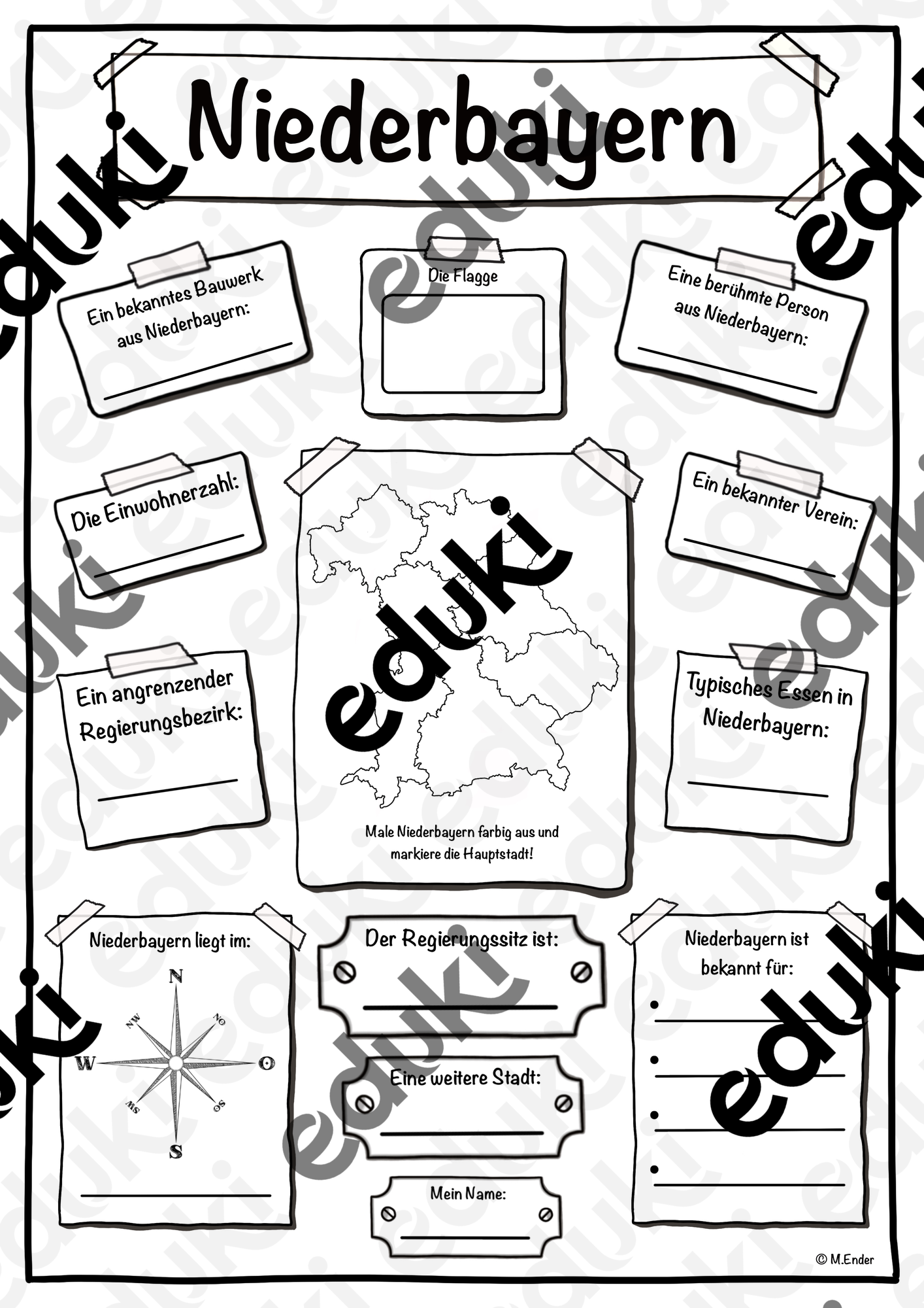 Steckbrief Regierungsbezirk Niederbayern inkl. Informationsblatt
