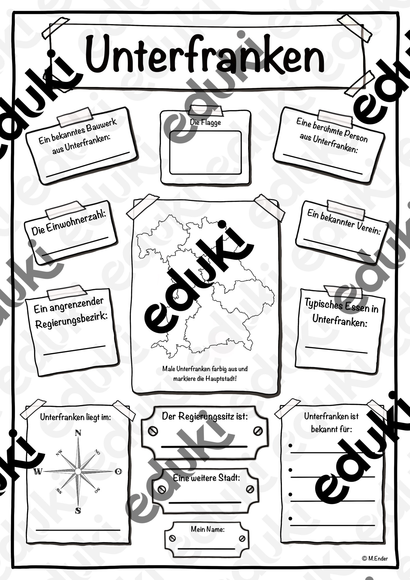 Steckbrief Regierungsbezirk Unterfranken inkl. Informationsblatt
