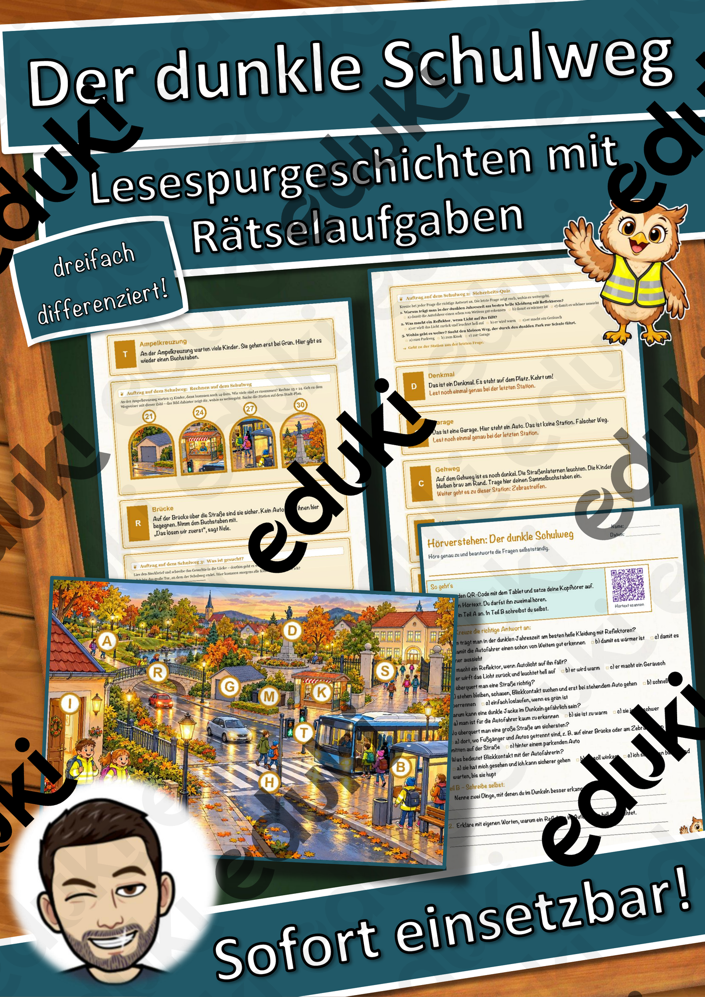 Der dunkle Schulweg – Lesespurgeschichte mit Rätselaufgaben (Klasse 3)
