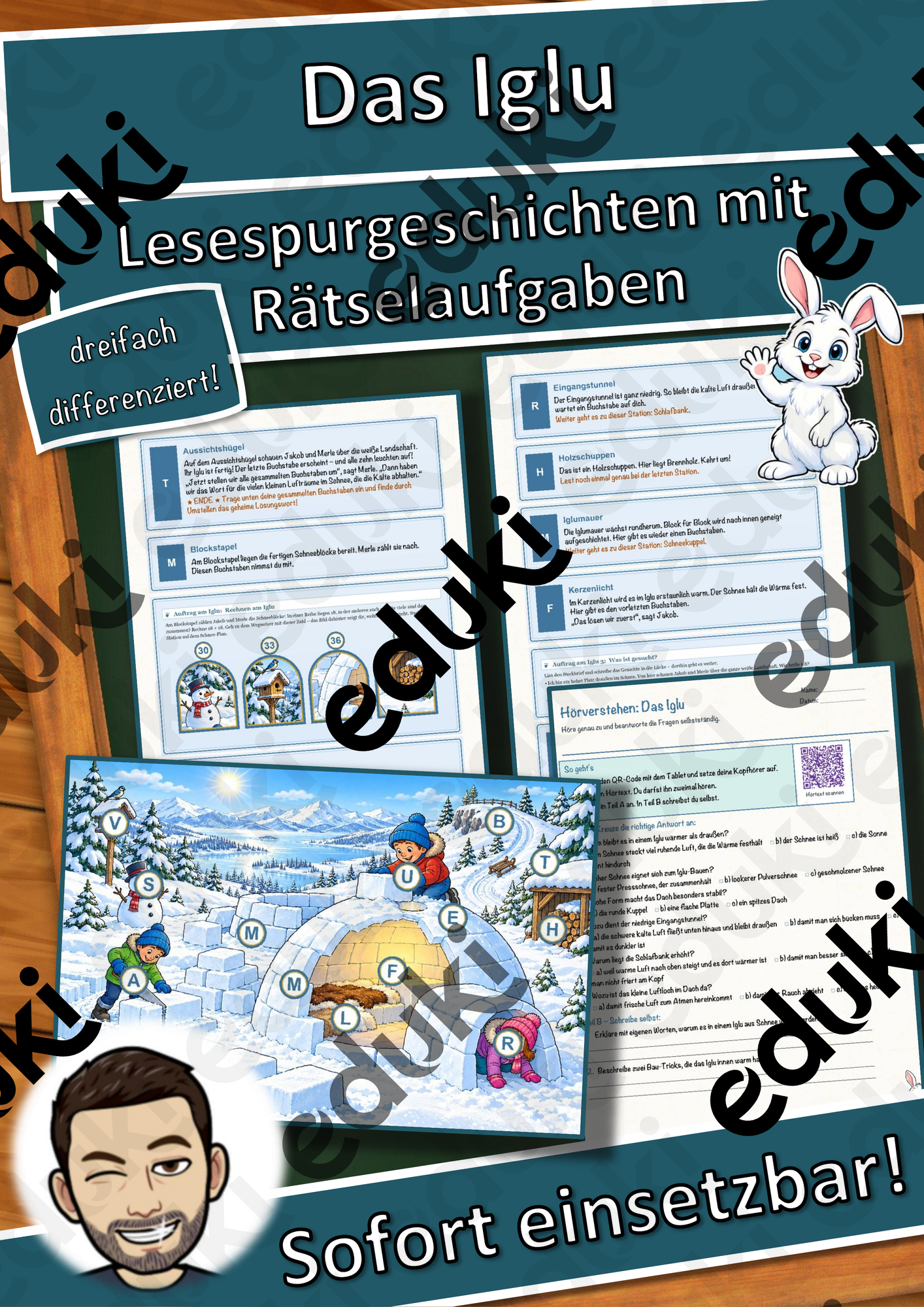 Das Iglu – Lesespurgeschichte mit Rätselaufgaben (Klasse 3)
