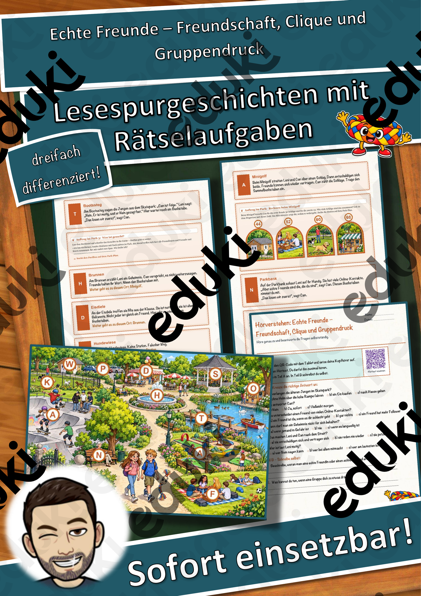 Echte Freunde – Freundschaft, Clique und Gruppendruck – Lesespurgeschichte mit Rätselaufgaben (Klasse 6)