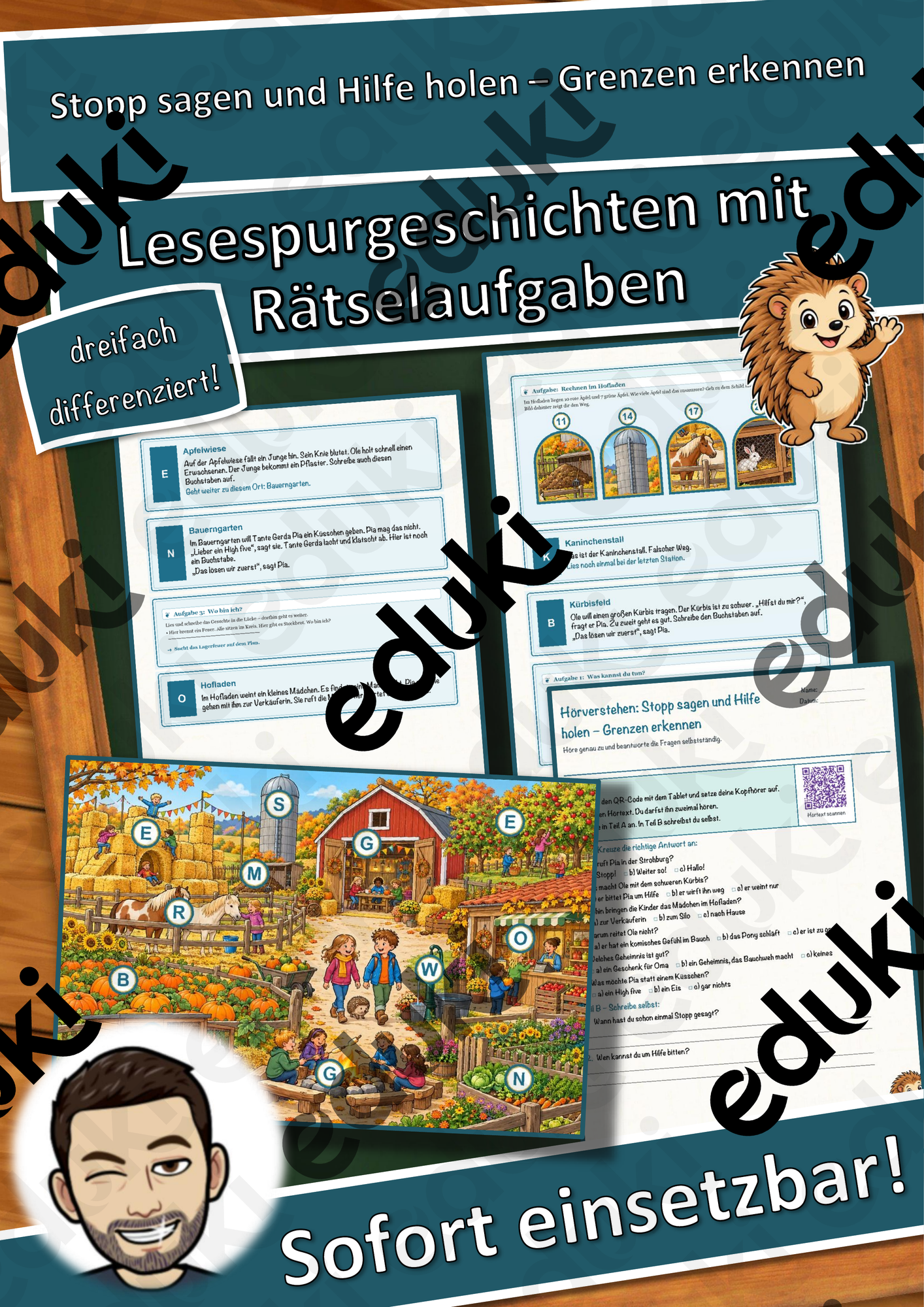 Stopp sagen und Hilfe holen – Grenzen erkennen – Lesespurgeschichte mit Rätselaufgaben (Klasse 1)