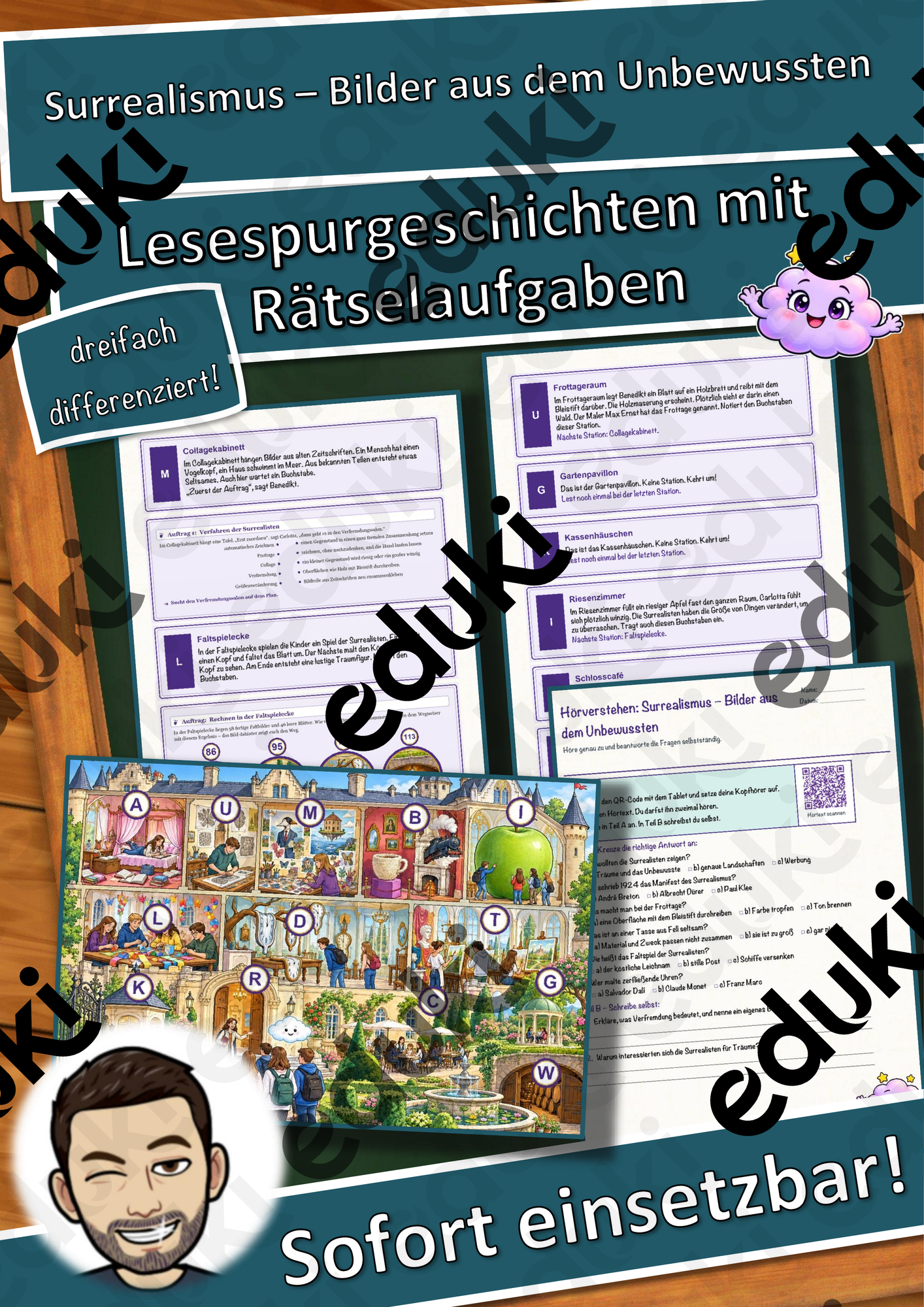 Surrealismus – Bilder aus dem Unbewussten – Lesespurgeschichte mit Rätselaufgaben (Klasse 10)