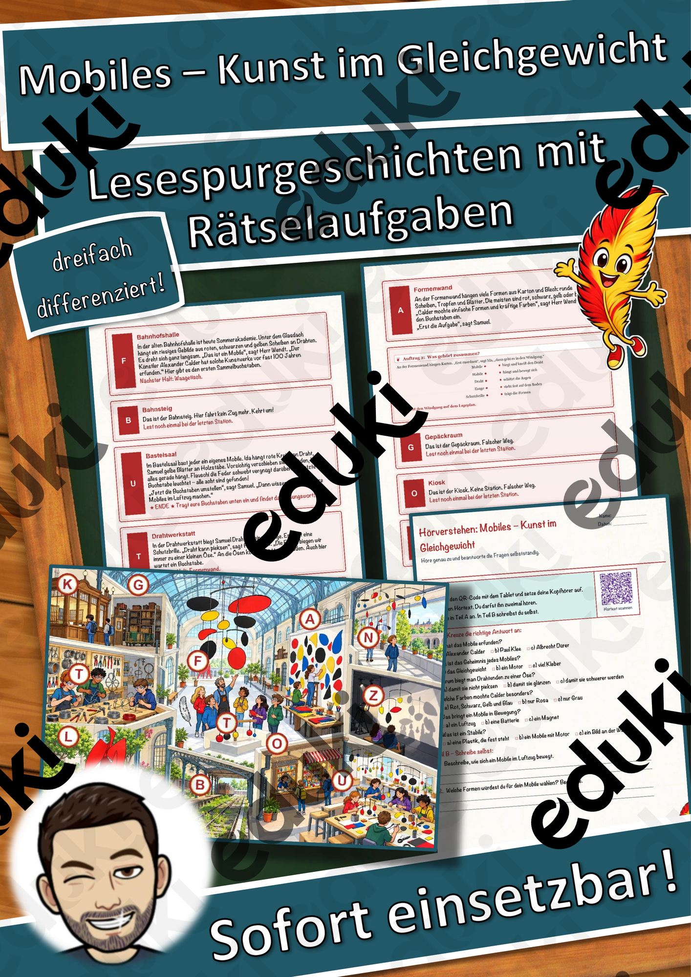 Mobiles – Kunst im Gleichgewicht – Lesespurgeschichte mit Rätselaufgaben (Klasse 6)