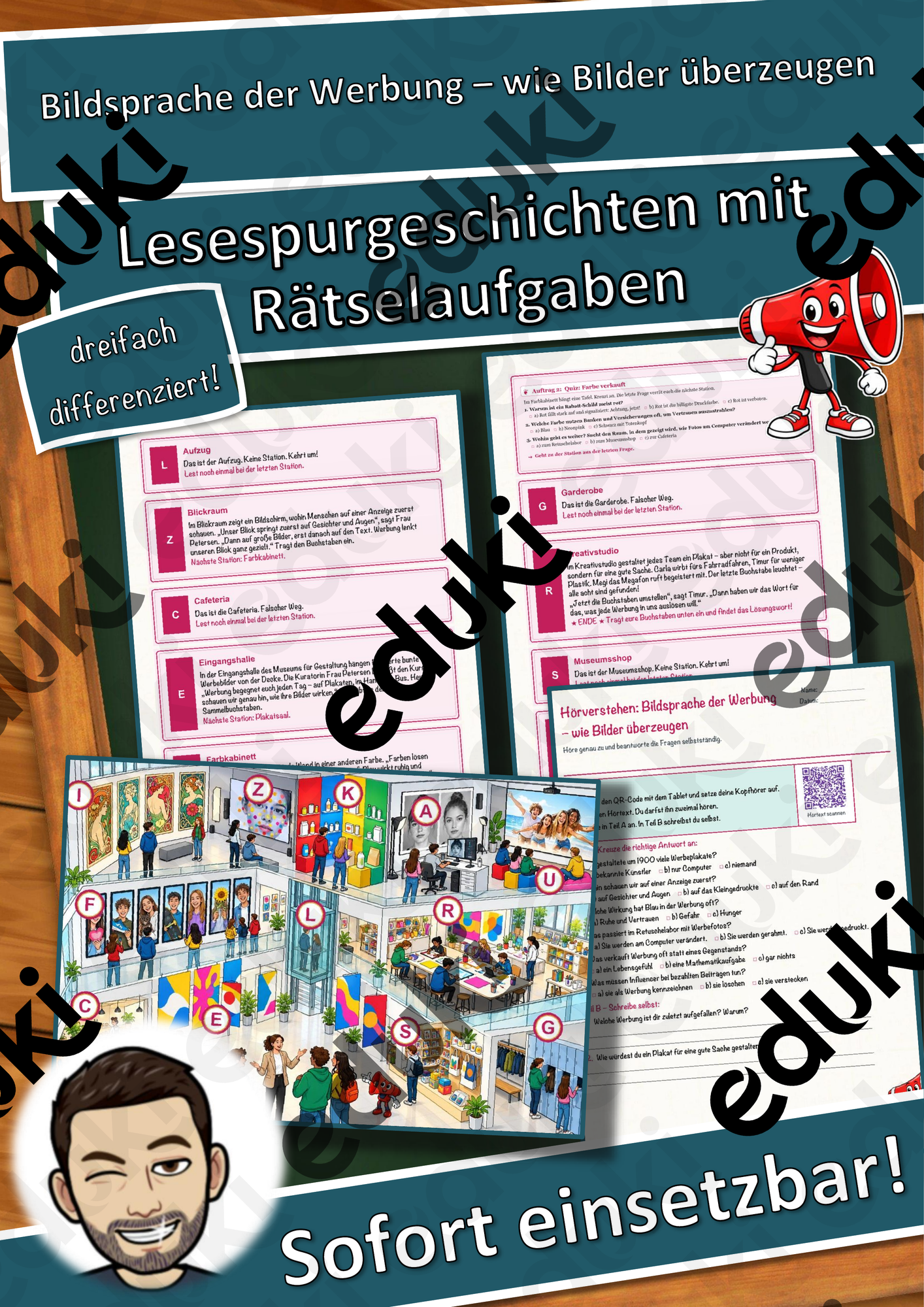 Bildsprache der Werbung – wie Bilder überzeugen – Lesespurgeschichte mit Rätselaufgaben (Klasse 10)