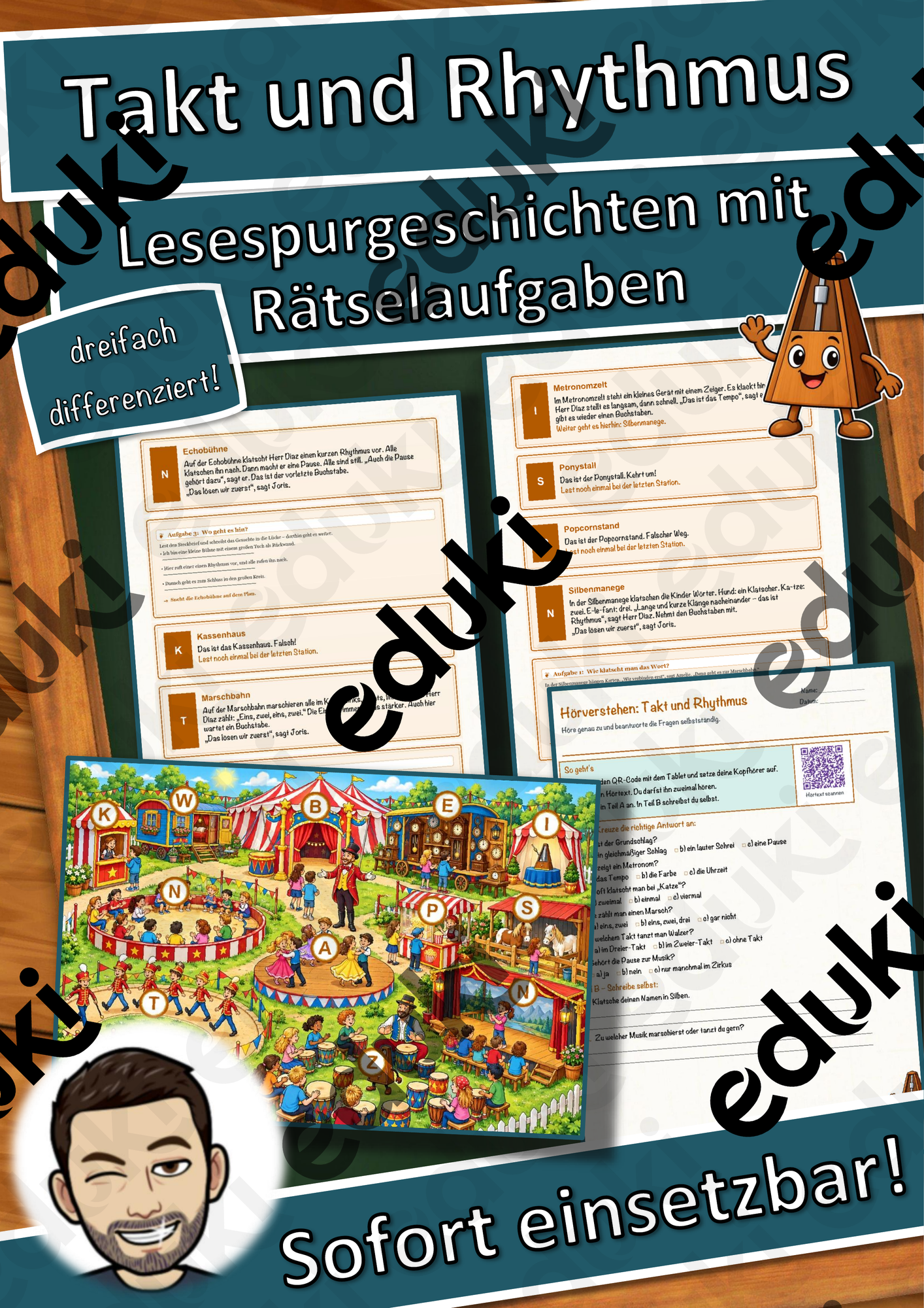 Takt und Rhythmus – Lesespurgeschichte mit Rätselaufgaben (Klasse 3)
