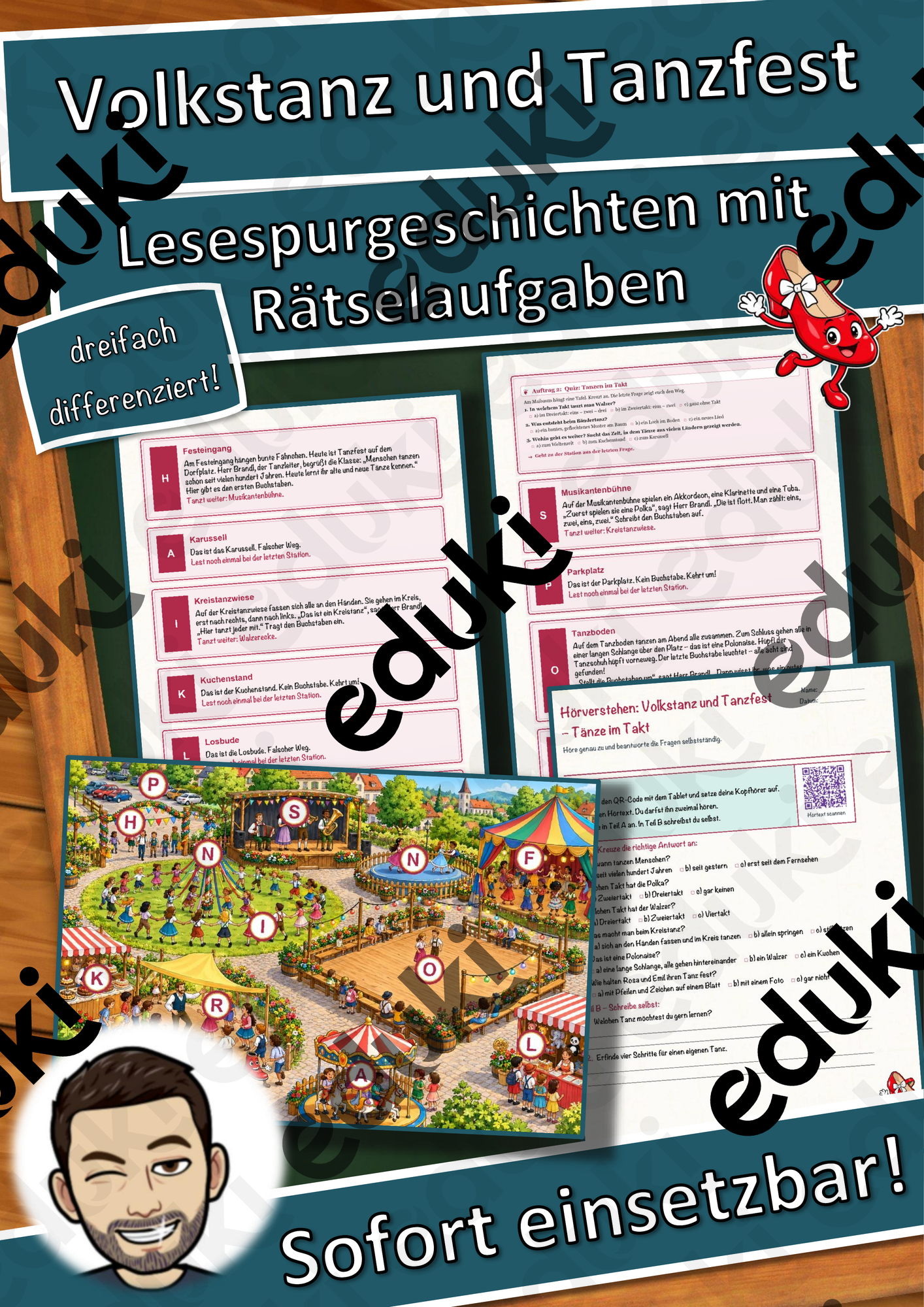 Volkstanz und Tanzfest – Tänze im Takt – Lesespurgeschichte mit Rätselaufgaben (Klasse 3)