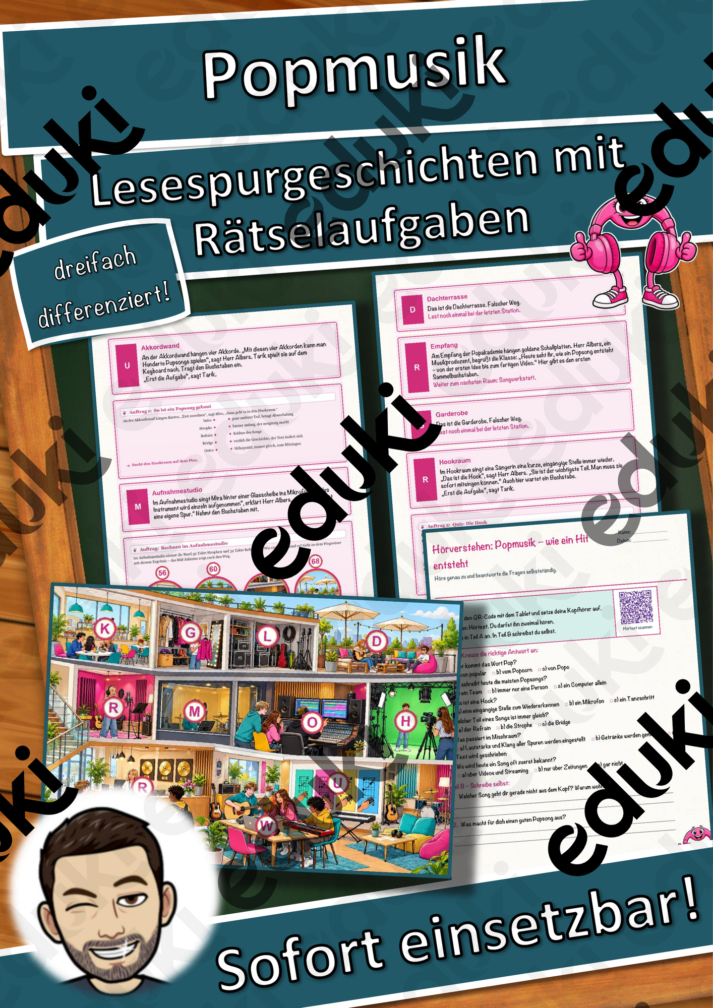 Popmusik – wie ein Hit entsteht – Lesespurgeschichte mit Rätselaufgaben (Klasse 8)