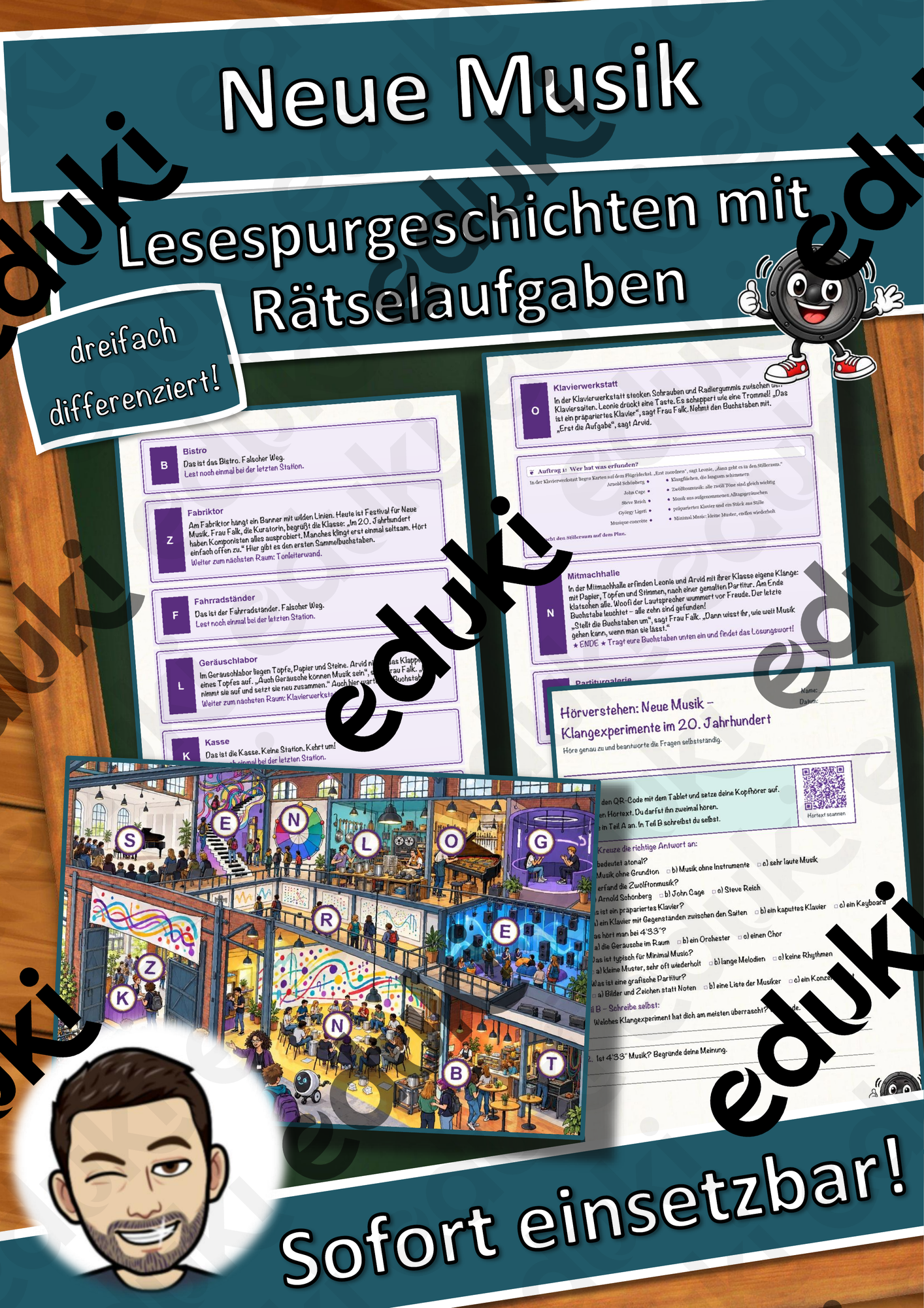 Neue Musik – Klangexperimente im 20. Jahrhundert – Lesespurgeschichte mit Rätselaufgaben (Klasse 10)