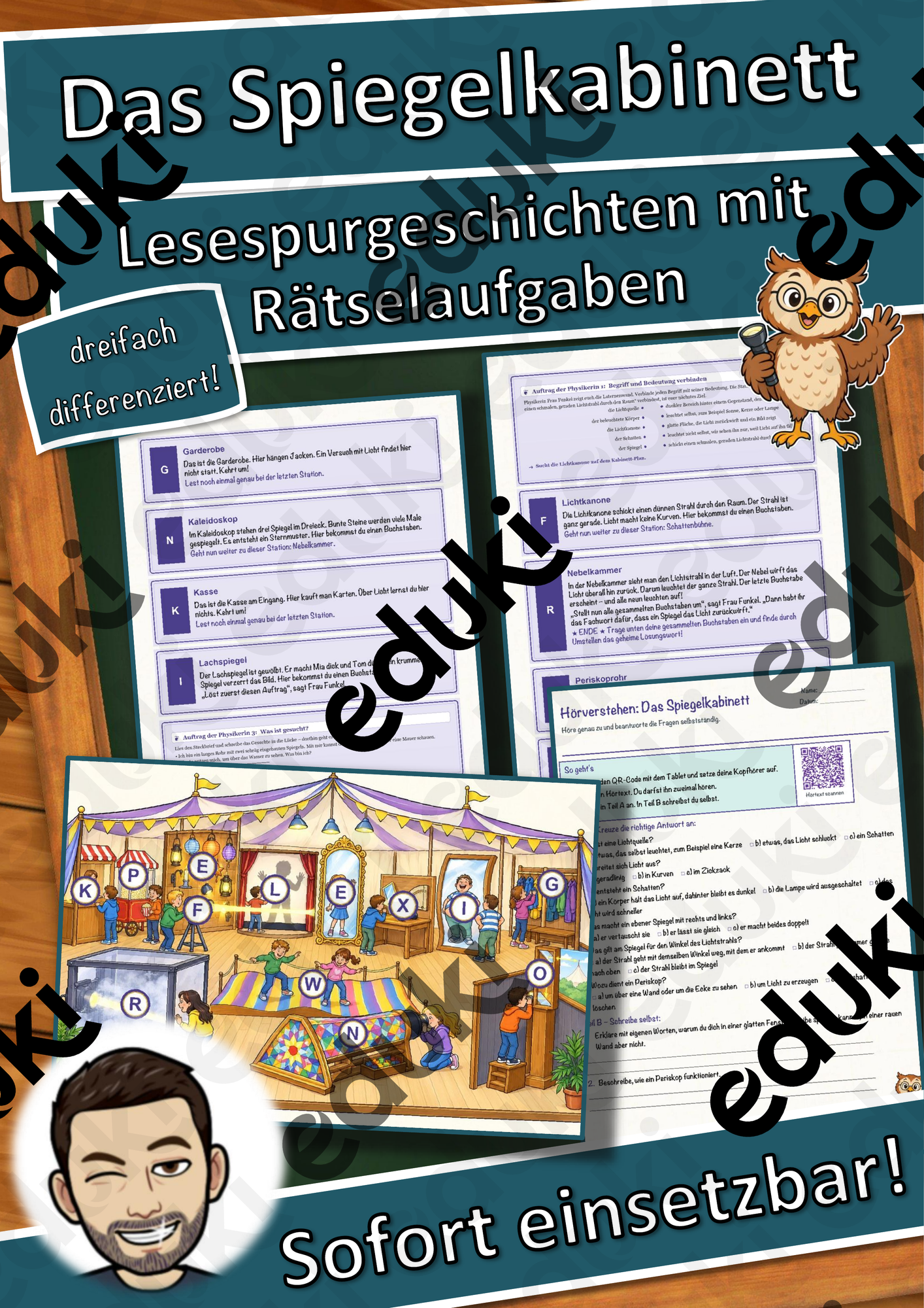 Das Spiegelkabinett – Lesespurgeschichte mit Rätselaufgaben (Klasse 5)