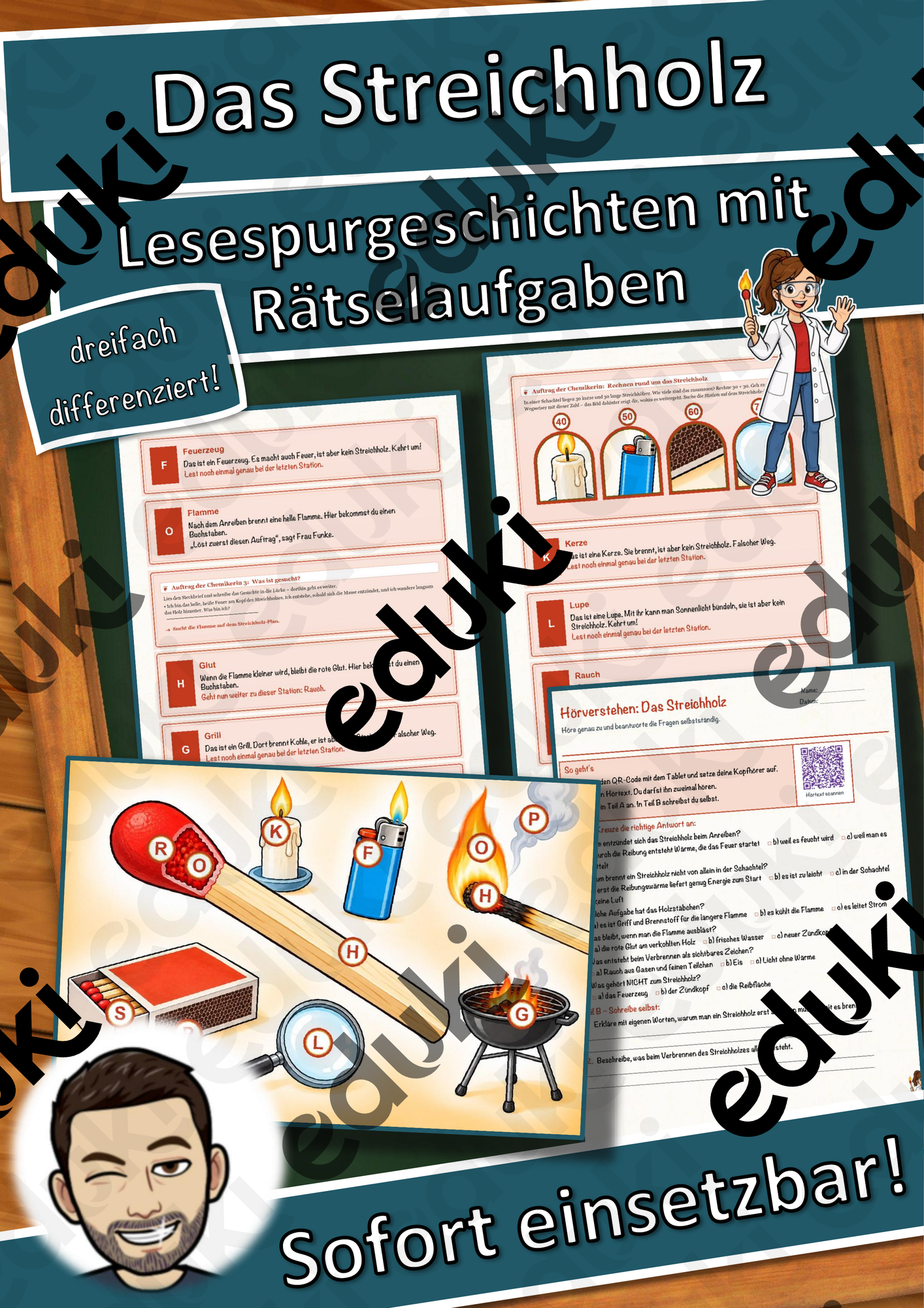 Das Streichholz – Lesespurgeschichte mit Rätselaufgaben (Klasse 8)