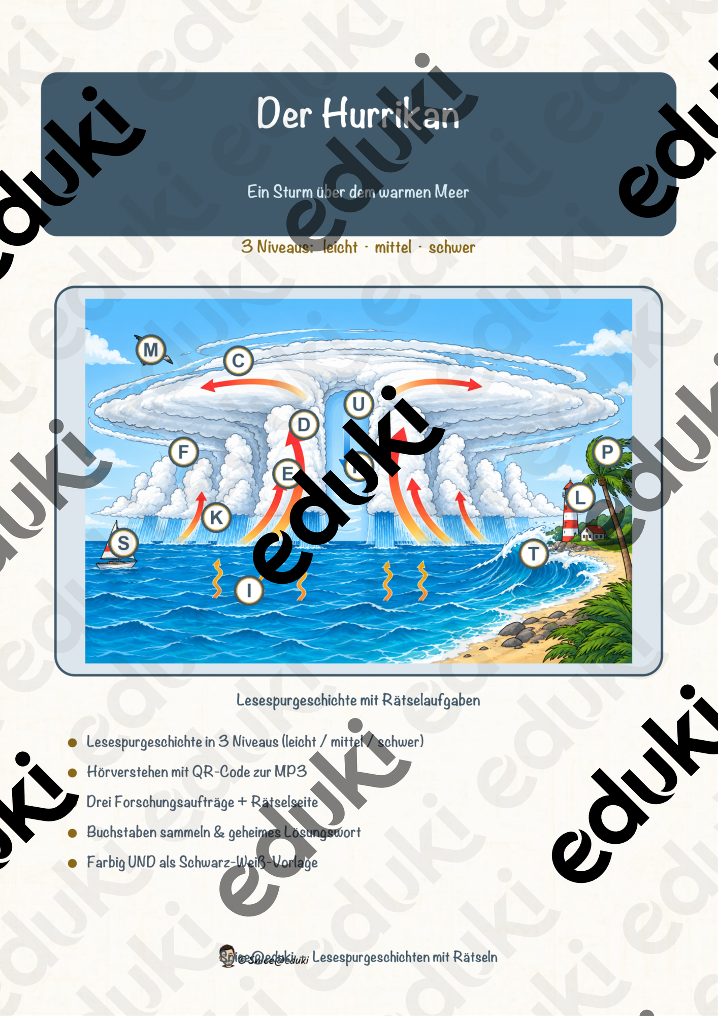 Der Hurrikan – Lesespurgeschichte mit Rätselaufgaben (Klasse 9)