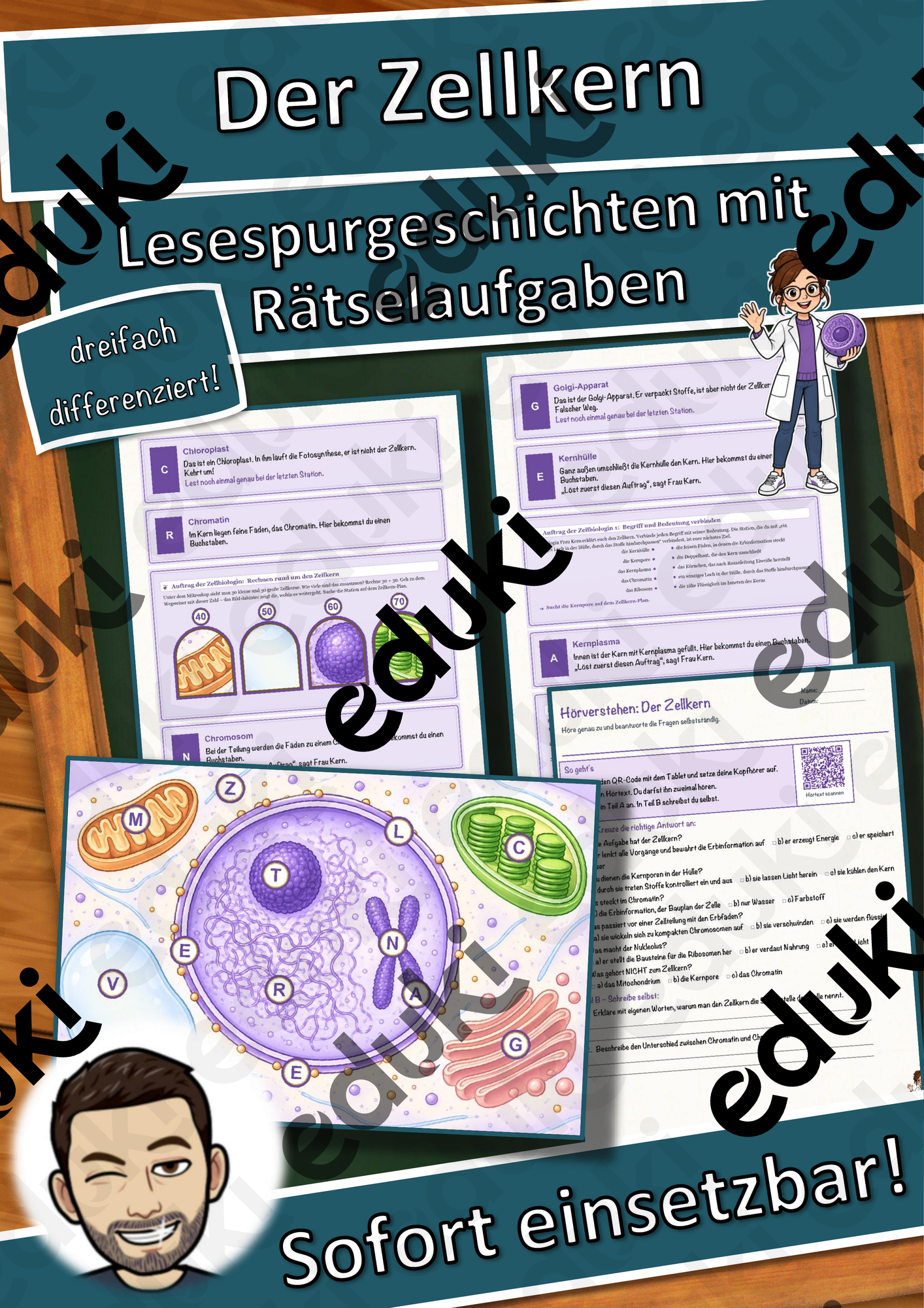 Der Zellkern – Lesespurgeschichte mit Rätselaufgaben (Klasse 9)