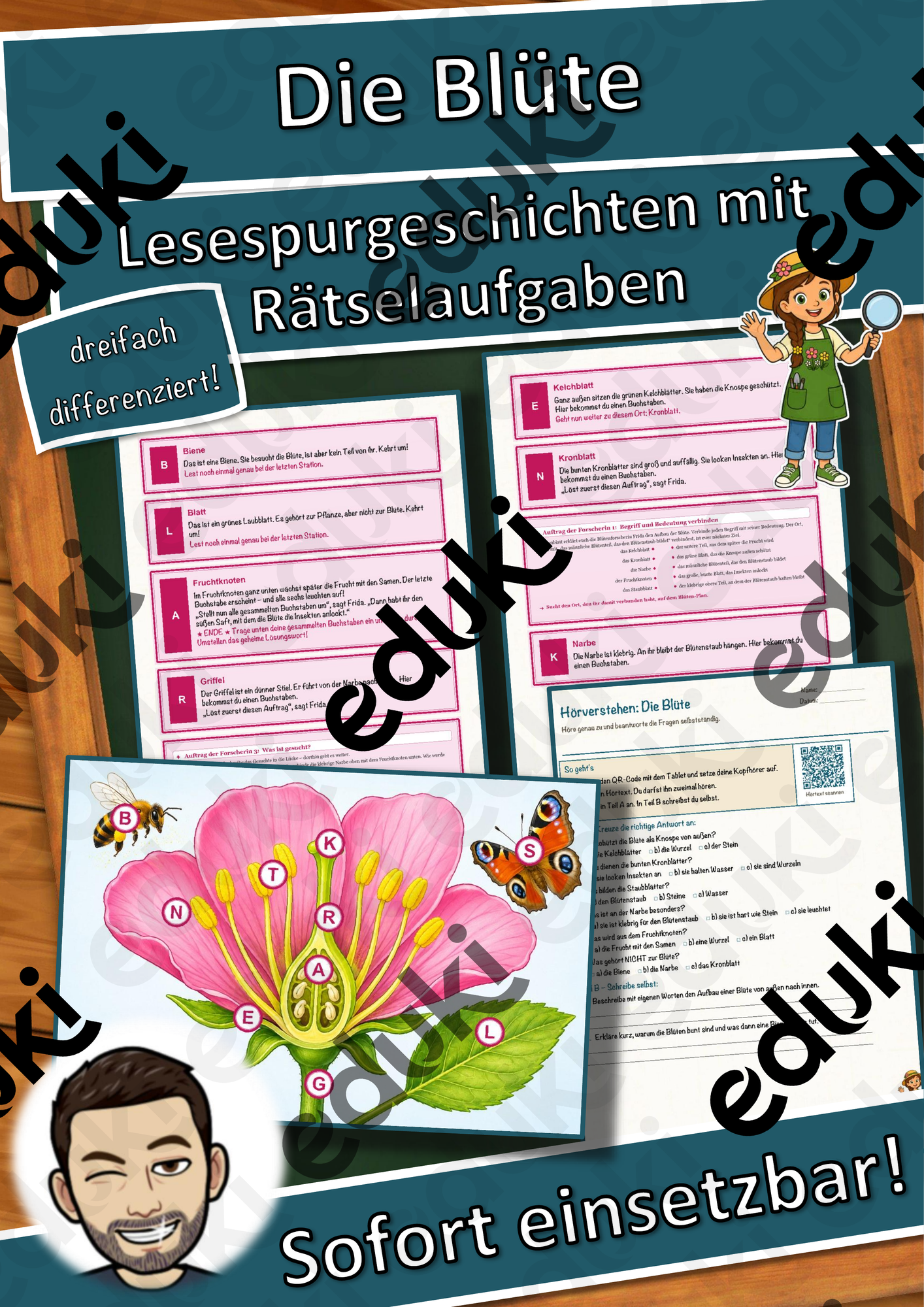 Die Blüte – Lesespurgeschichte mit Rätselaufgaben (Klasse 6)