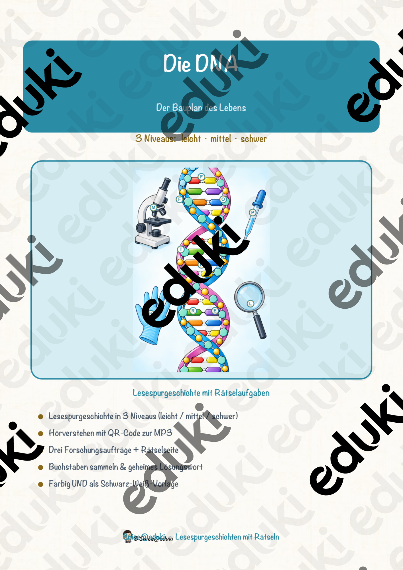 Die DNA – Lesespurgeschichte mit Rätselaufgaben (Klasse 9)