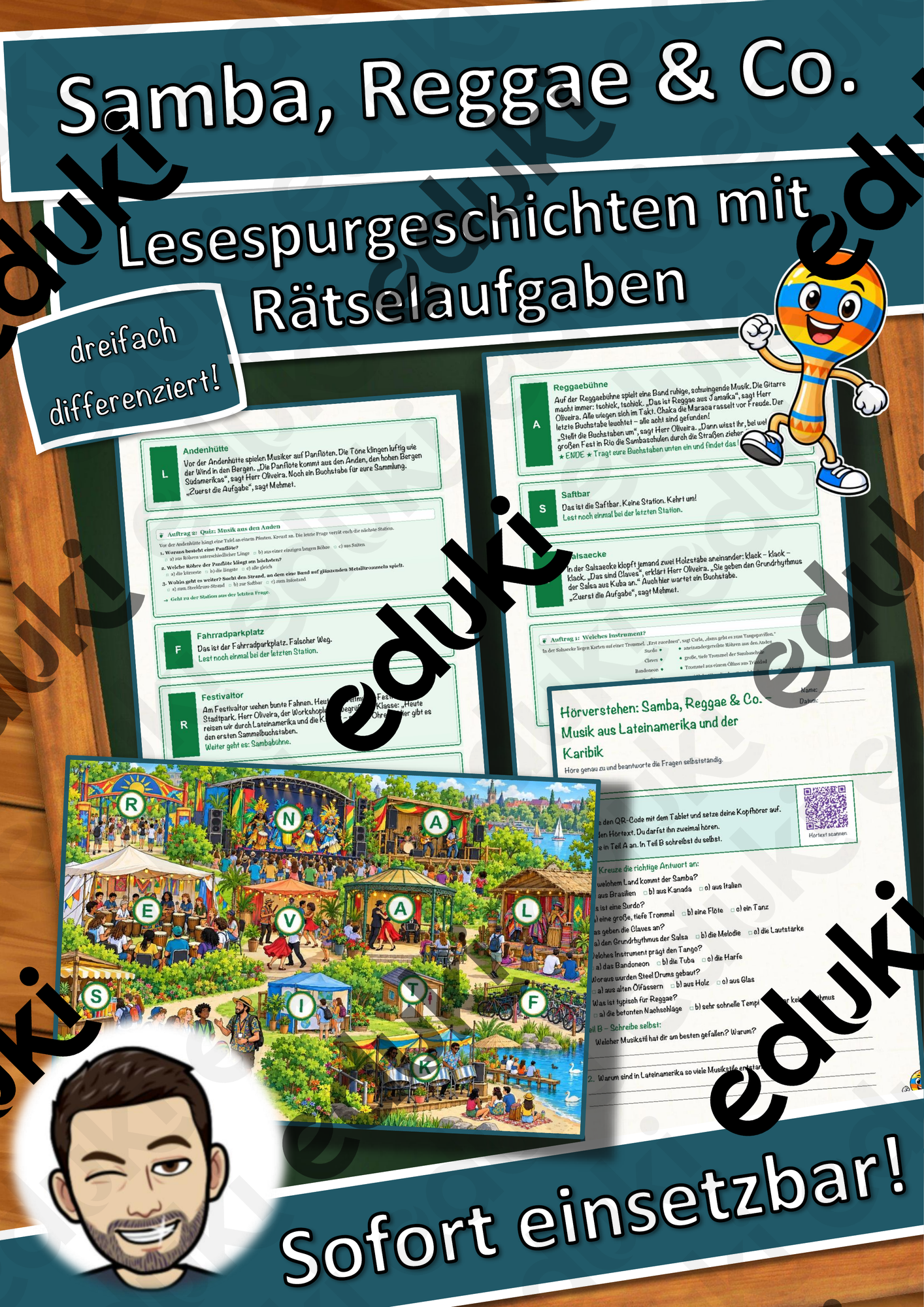 Samba, Reggae & Co. – Musik aus Lateinamerika und der Karibik – Lesespurgeschichte mit Rätselaufgaben (Klasse 8)