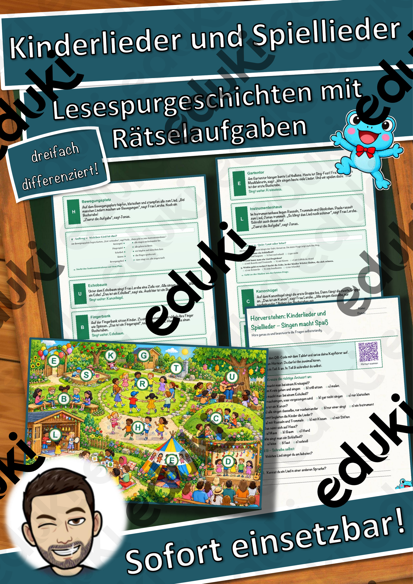 Kinderlieder und Spiellieder – Singen macht Spaß – Lesespurgeschichte mit Rätselaufgaben (Klasse 1)