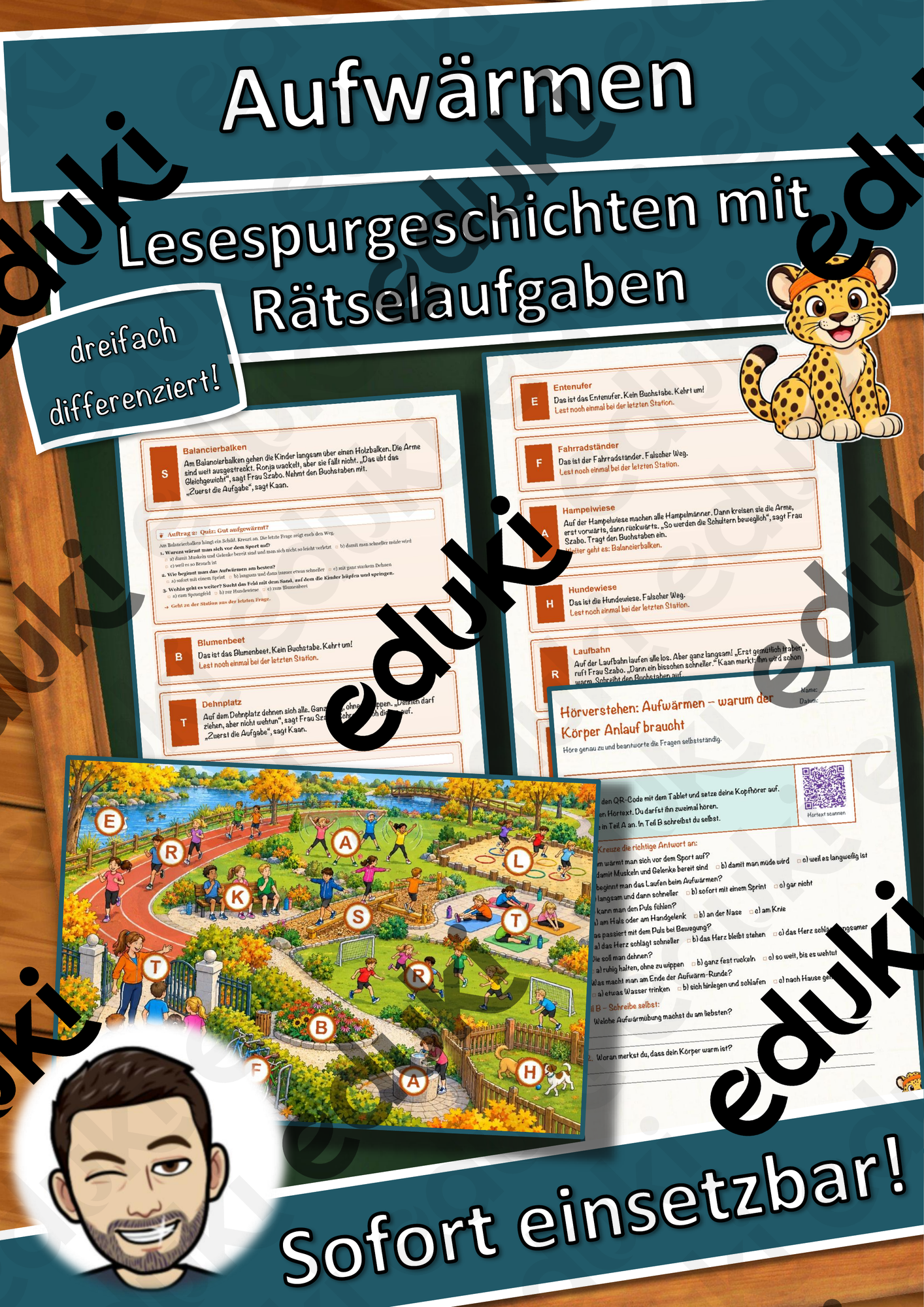 Aufwärmen – warum der Körper Anlauf braucht – Lesespurgeschichte mit Rätselaufgaben (Klasse 3)