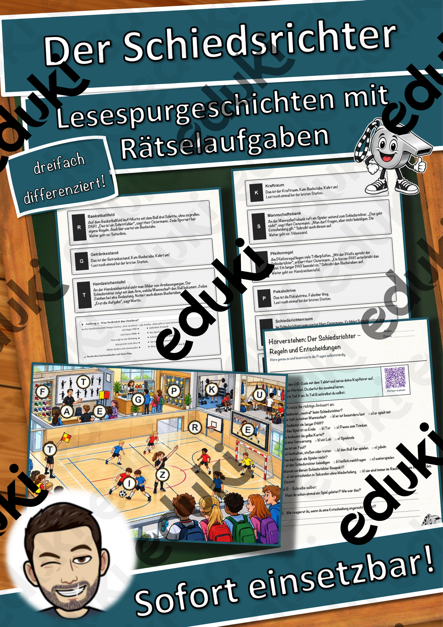 Der Schiedsrichter – Regeln und Entscheidungen – Lesespurgeschichte mit Rätselaufgaben (Klasse 6)