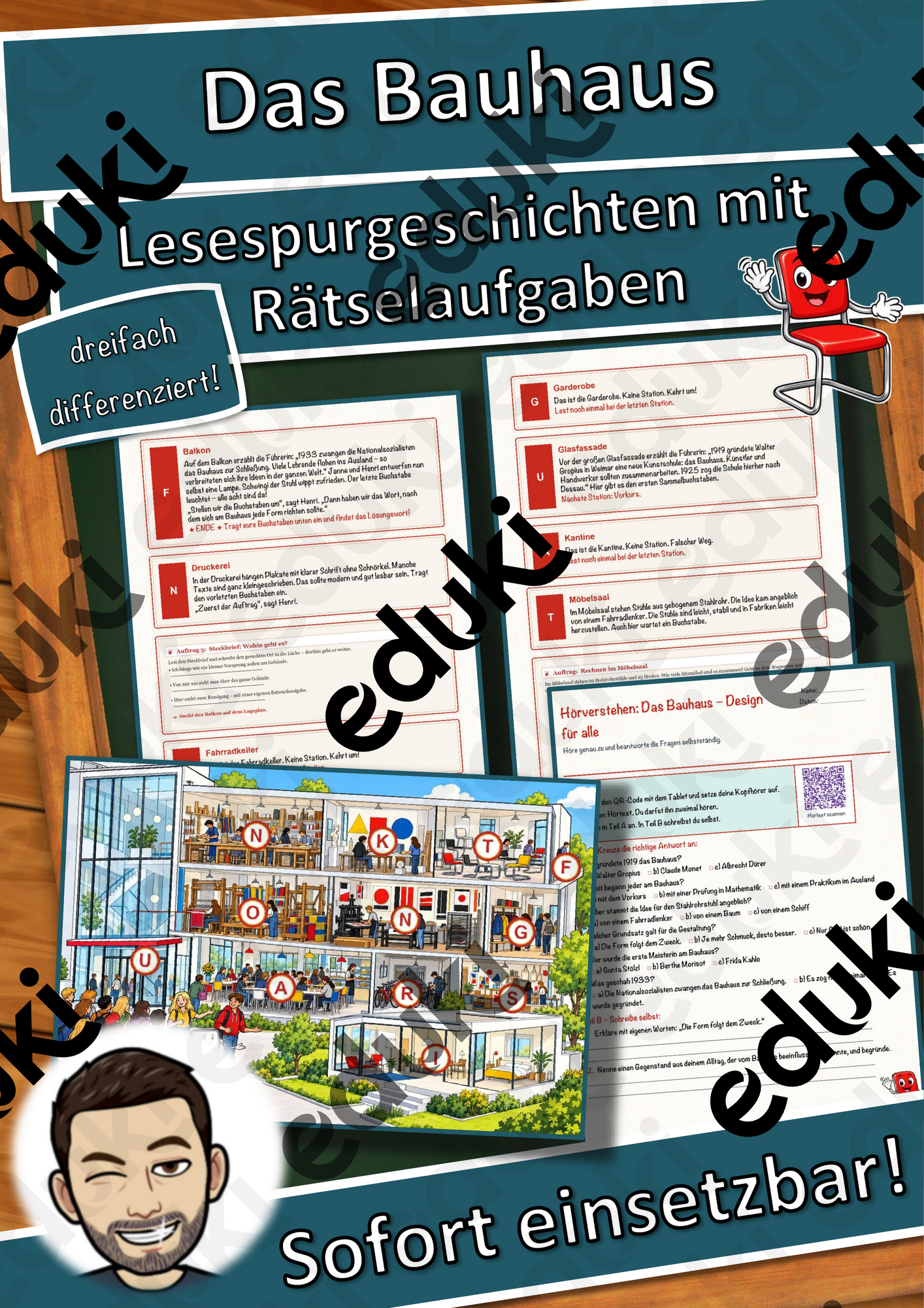 Das Bauhaus – Design für alle – Lesespurgeschichte mit Rätselaufgaben (Klasse 10)