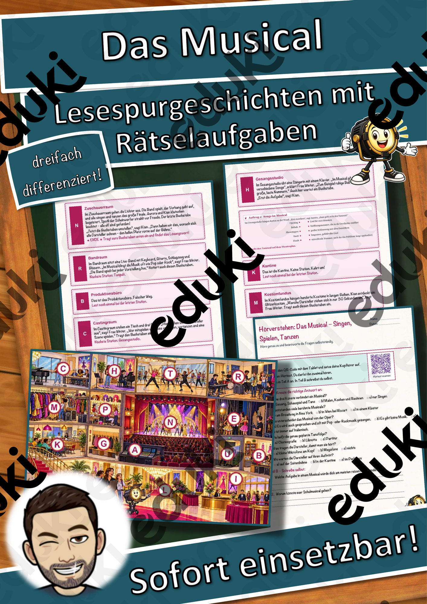 Das Musical – Singen, Spielen, Tanzen – Lesespurgeschichte mit Rätselaufgaben (Klasse 8)
