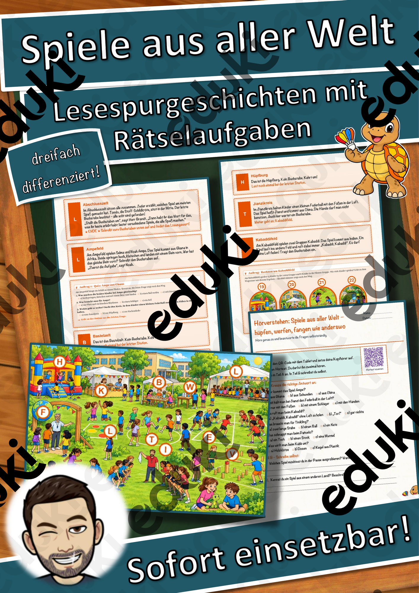 Spiele aus aller Welt – hüpfen, werfen, fangen wie anderswo – Lesespurgeschichte mit Rätselaufgaben (Klasse 3)