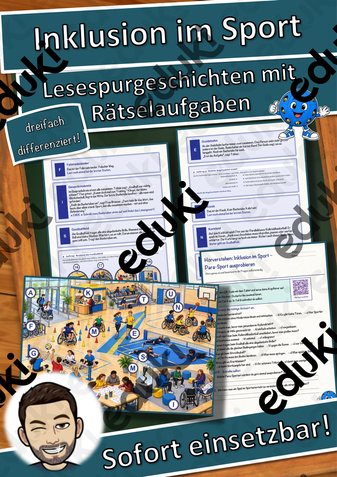 Inklusion im Sport – Para-Sport ausprobieren – Lesespurgeschichte mit Rätselaufgaben (Klasse 8)
