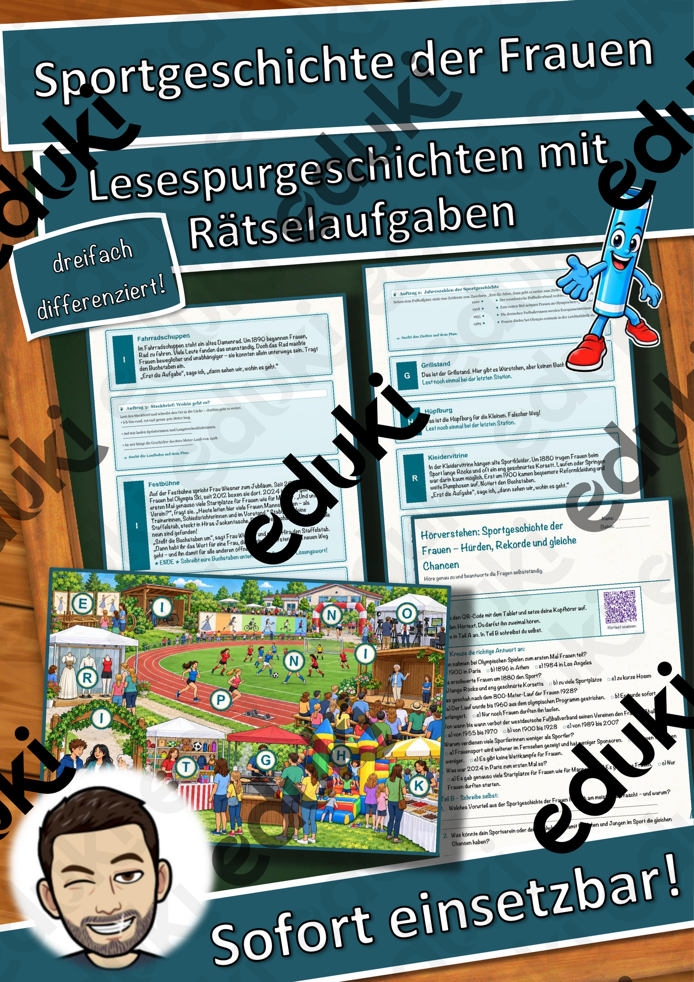 Sportgeschichte der Frauen – Hürden, Rekorde und gleiche Chancen – Lesespurgeschichte mit Rätselaufgaben (Klasse 10)