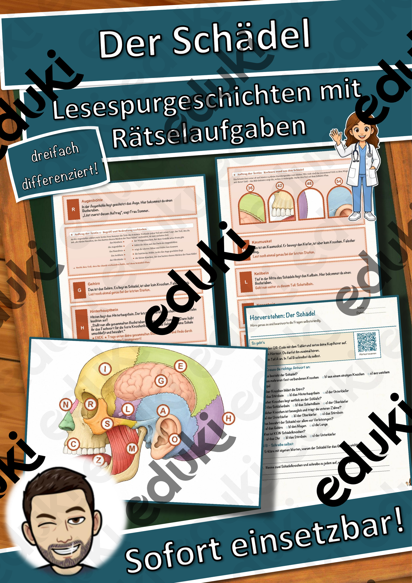 Der Schädel – Lesespurgeschichte mit Rätselaufgaben (Klasse 8)