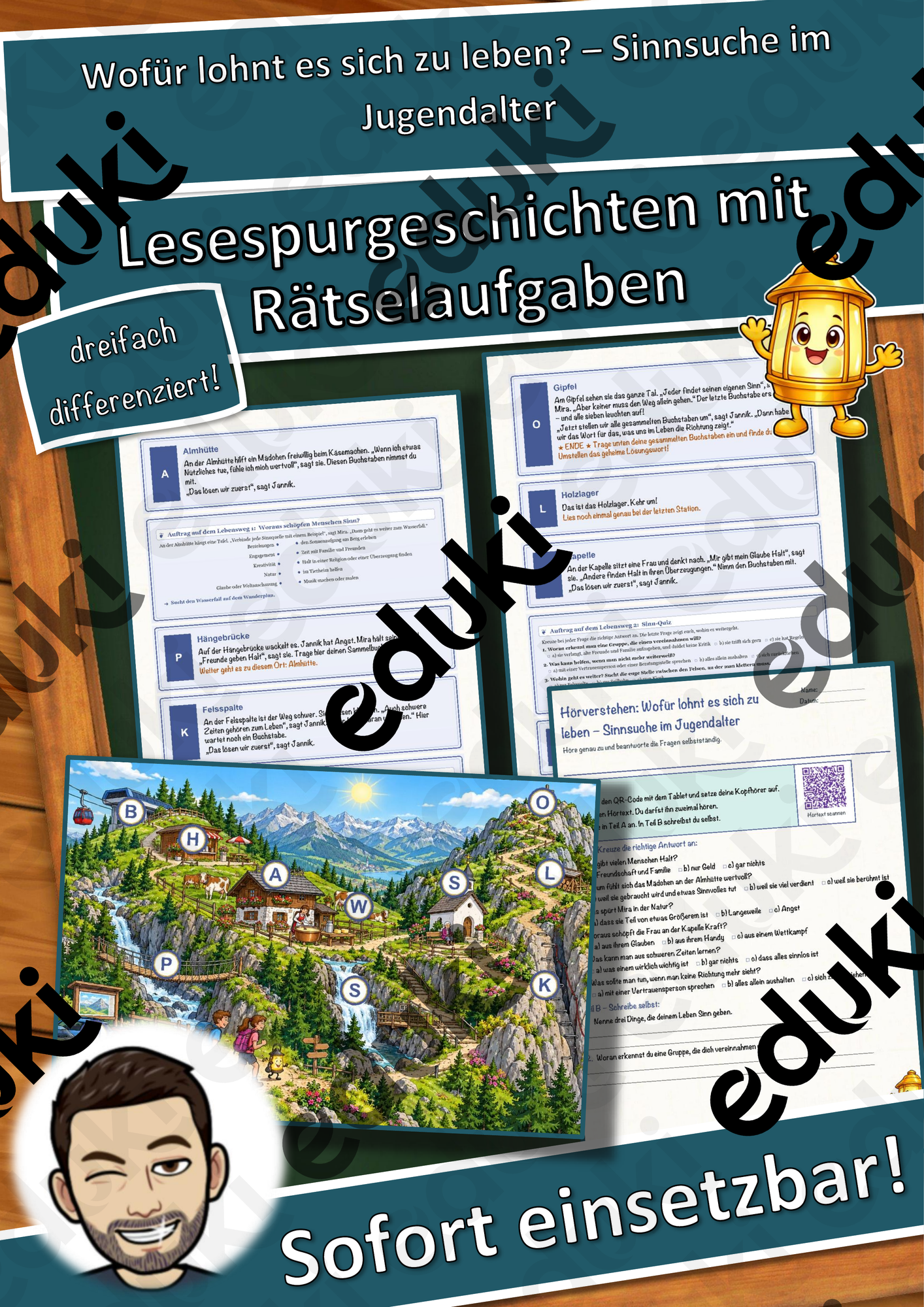 Wofür lohnt es sich zu leben? – Sinnsuche im Jugendalter – Lesespurgeschichte mit Rätselaufgaben (Klasse 8)
