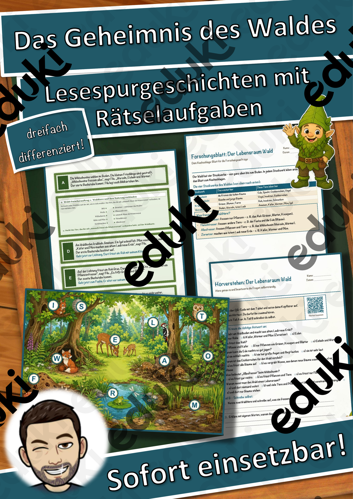 Das Geheimnis des Waldes (Lebensraum Wald) – Lesespurgeschichte mit Rätselaufgaben (Klasse 5)