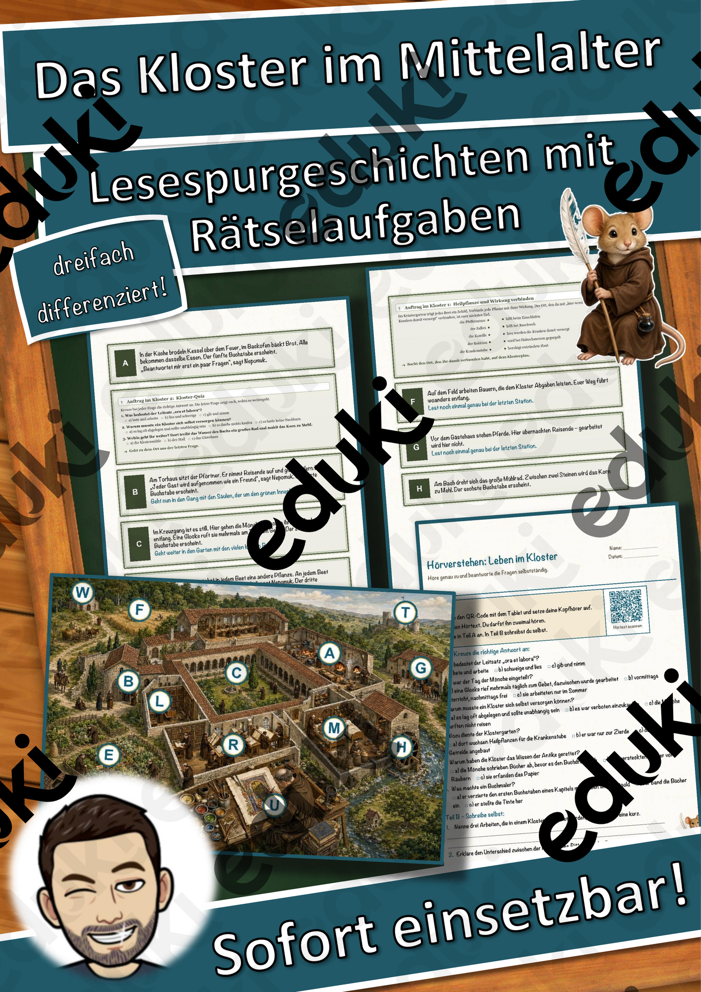 Das Kloster im Mittelalter – Lesespurgeschichte mit Rätselaufgaben (Klasse 6)
